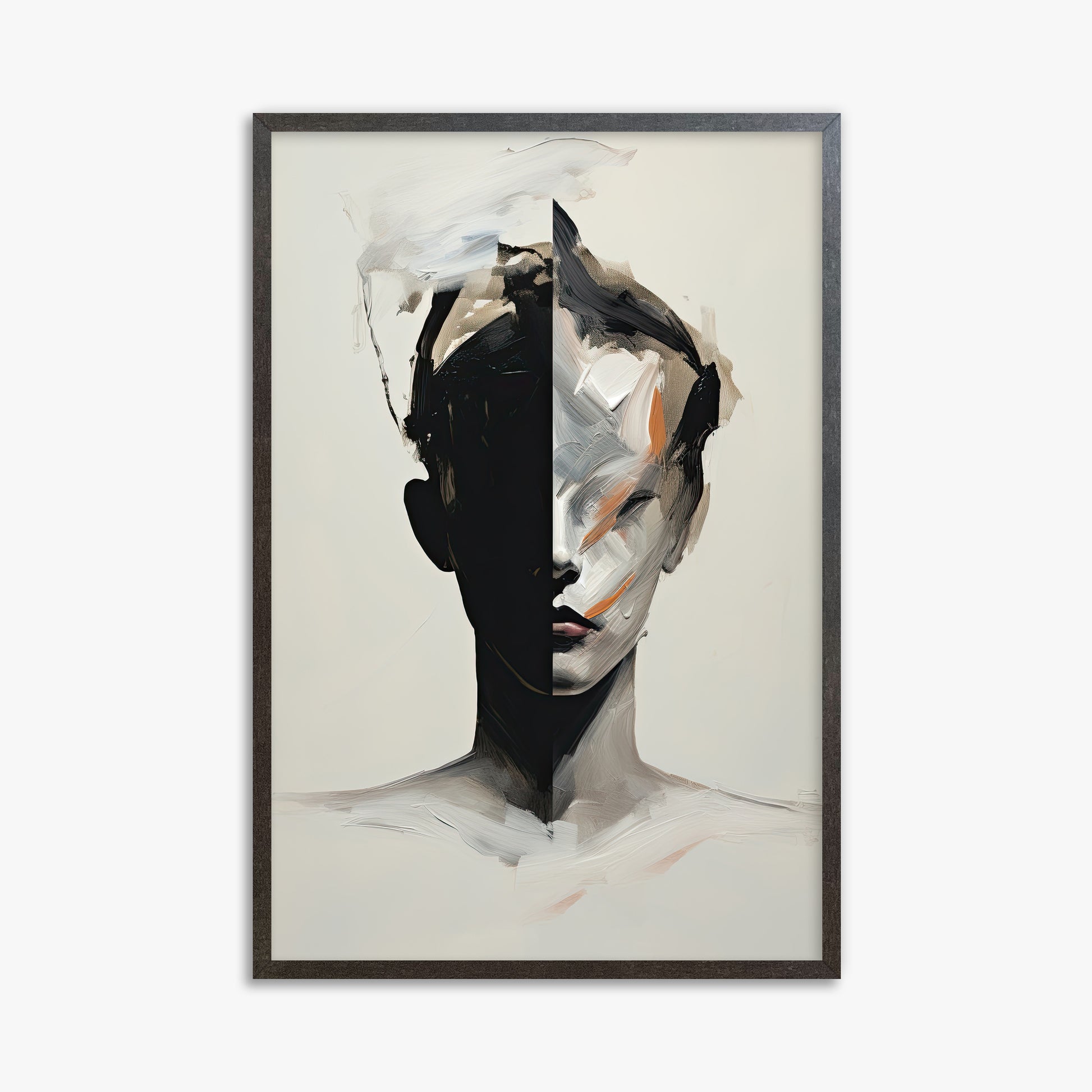 Divided Persona, 61x91cm Framed Art Reproduction With Espresso Frame