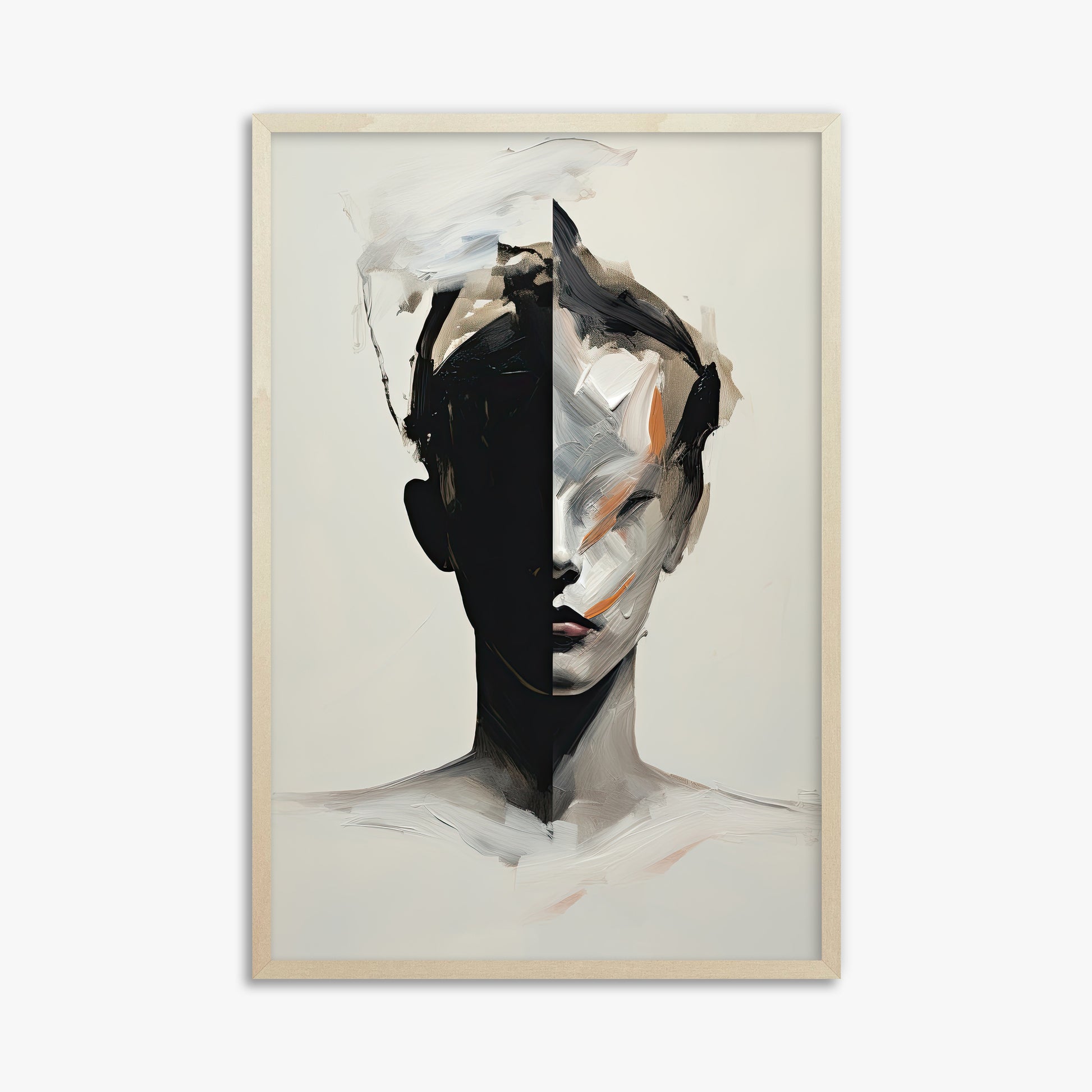 Divided Persona, 61x91cm Framed Art Reproduction With Lime Wood Frame