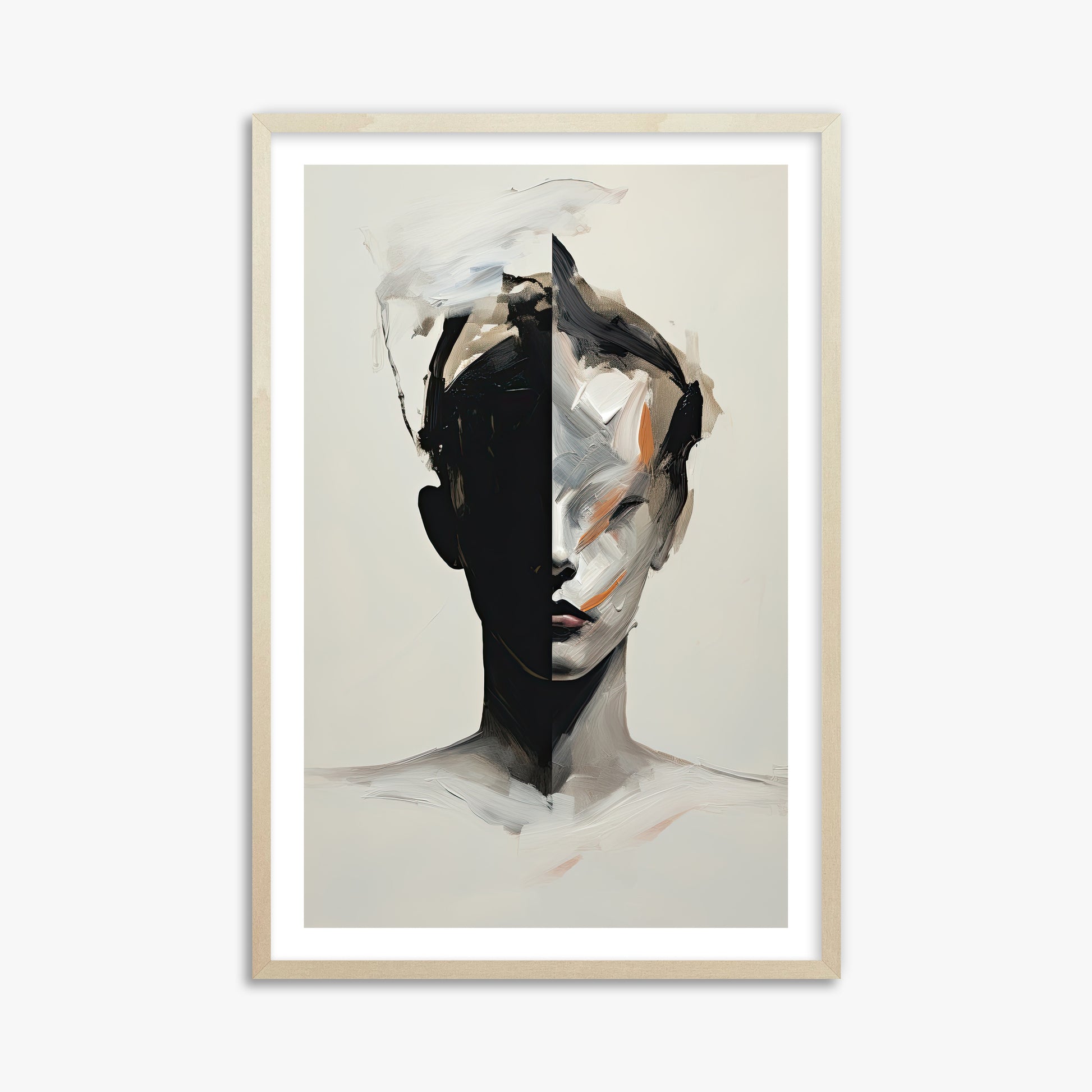Divided Persona, 61x91cm Framed Art Reproduction With Lime Wood Frame