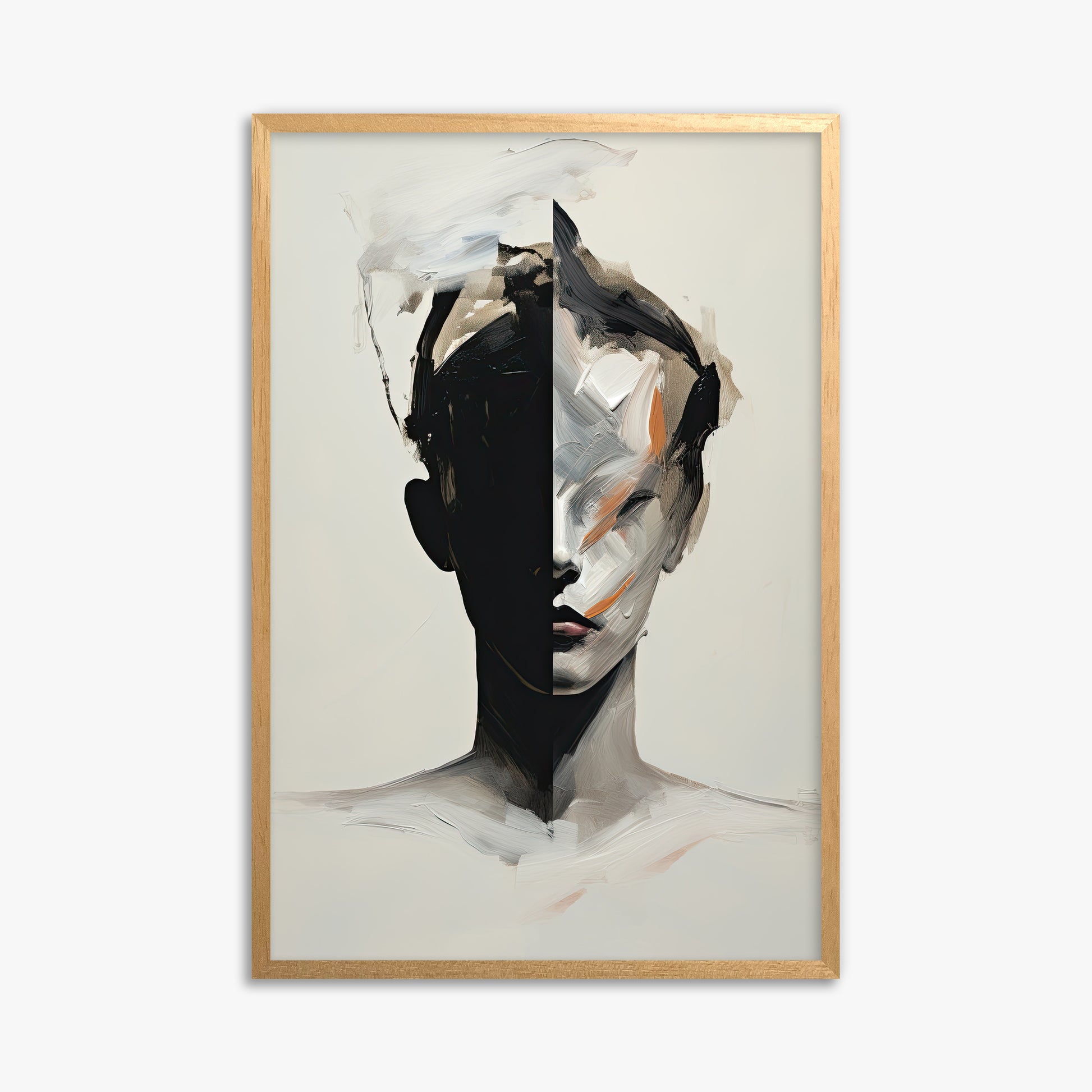 Divided Persona, 61x91cm Framed Poster With Oak Frame
