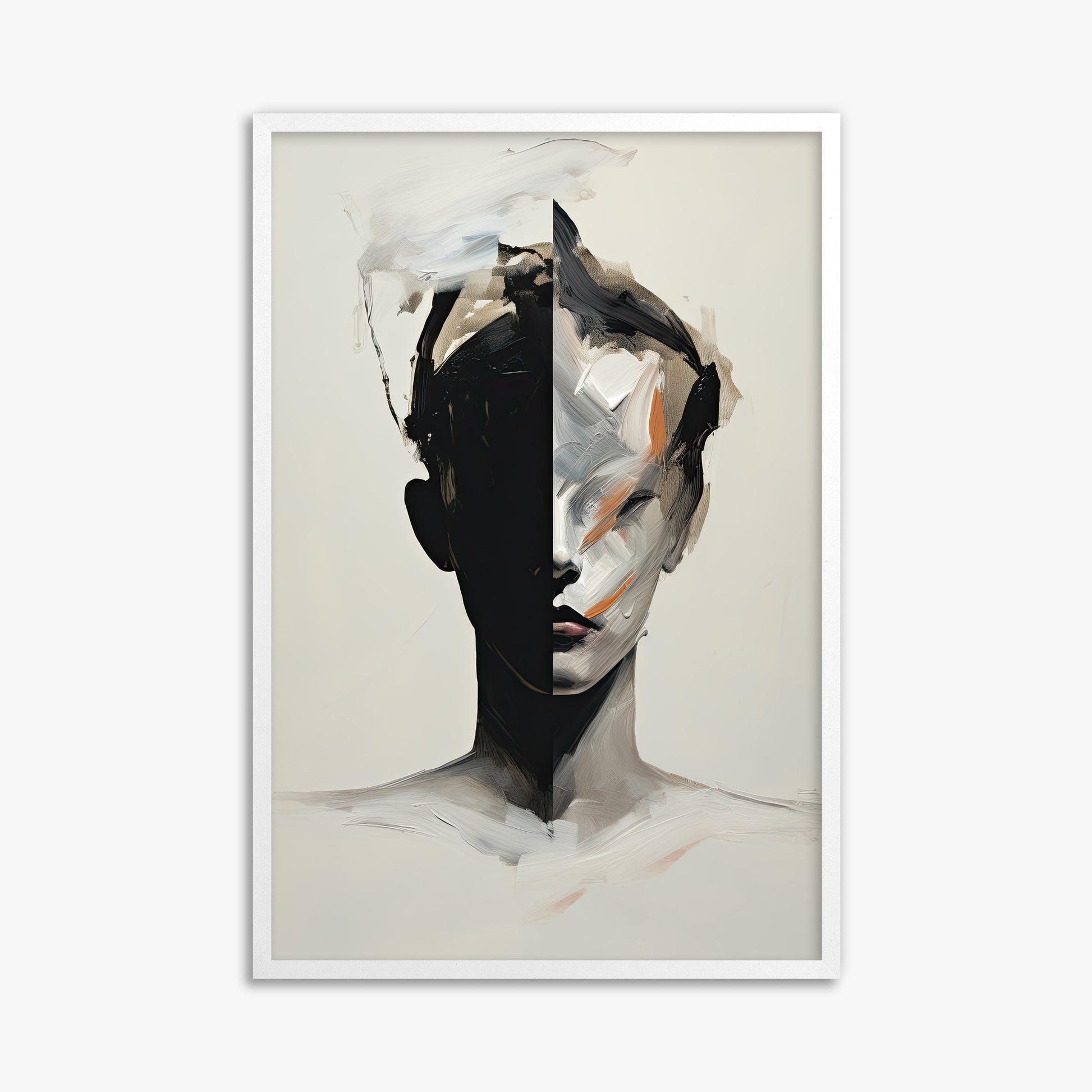 Divided Persona, 61x91cm Framed Poster With White Frame
