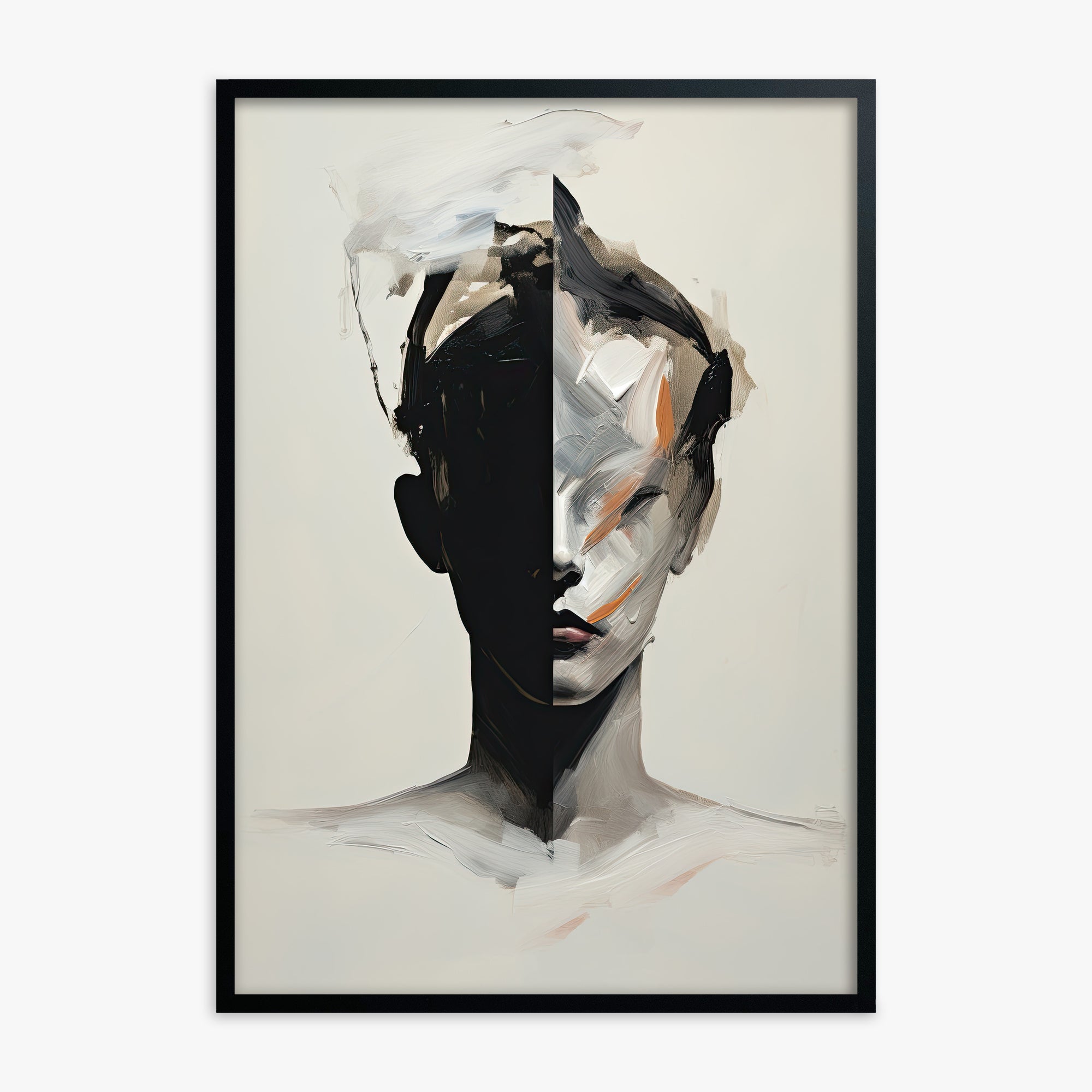 Divided Persona, Black Framed Poster With Black Frame