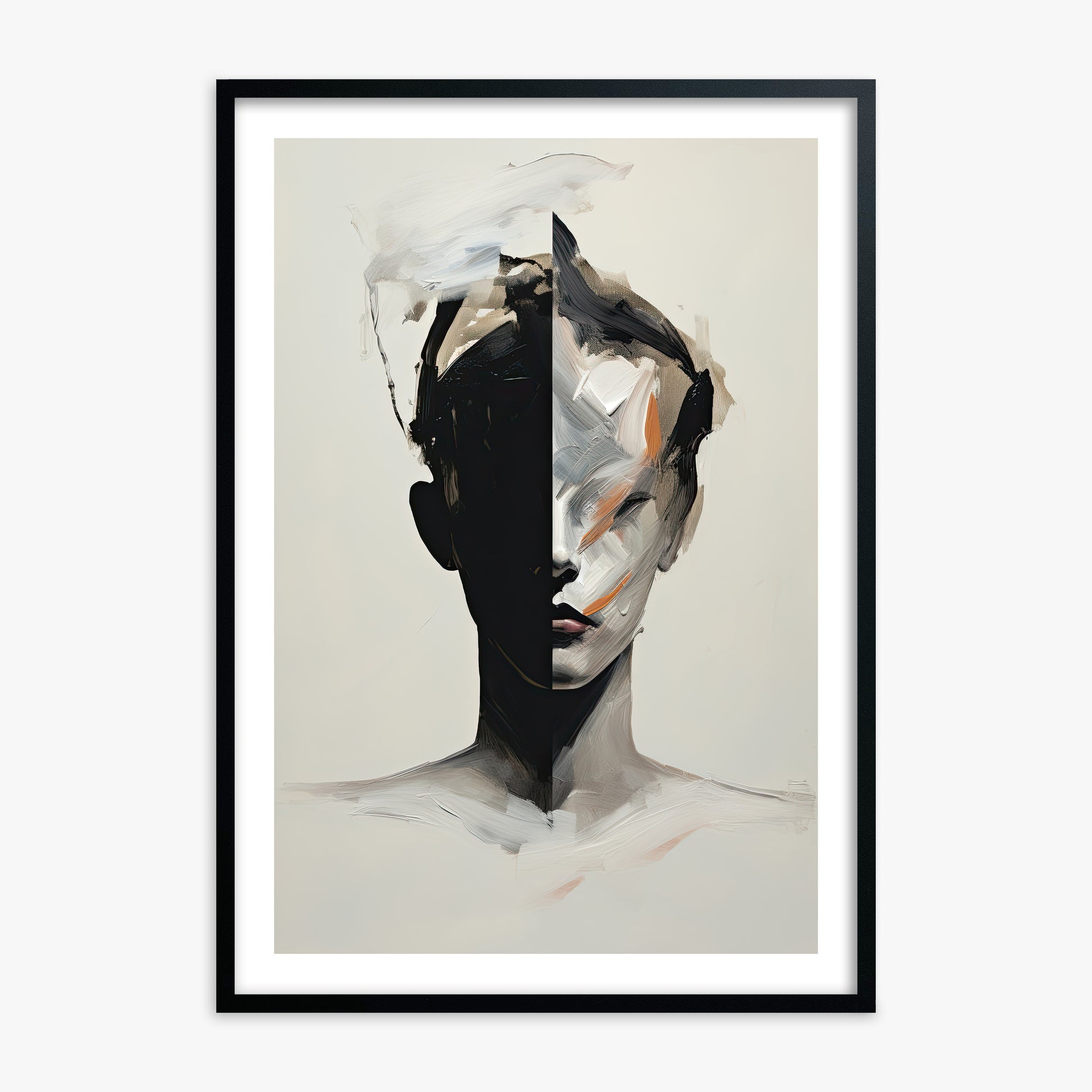 Divided Persona, Black Framed Poster With Black Frame