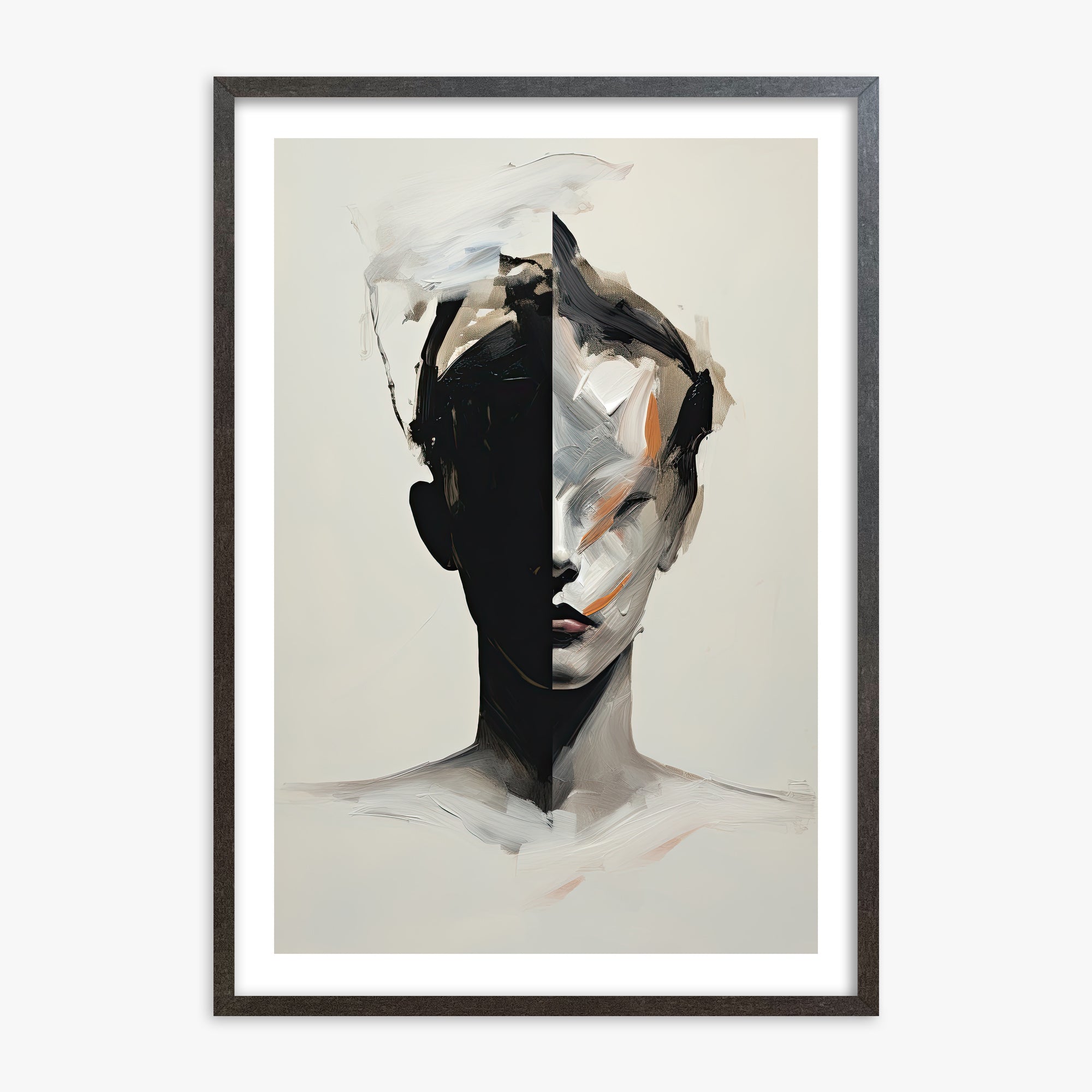 Divided Persona, 70x100cm Framed Art Reproduction With Espresso Frame