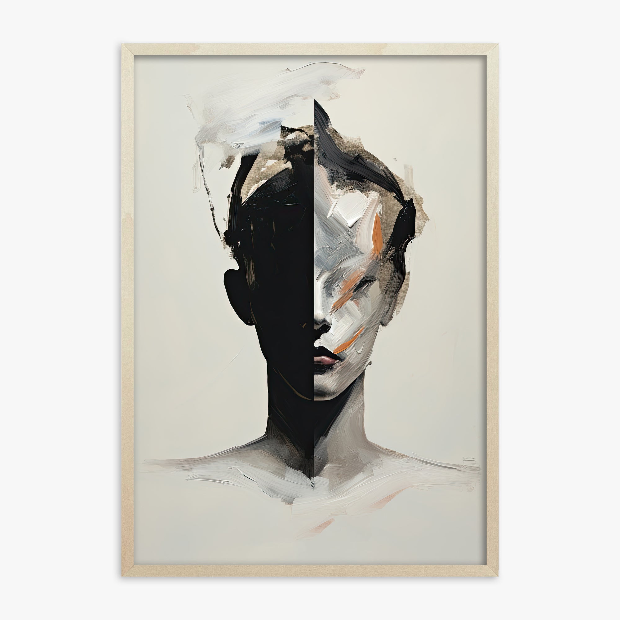 Divided Persona, 70x100cm Framed Art Reproduction With Lime Wood Frame