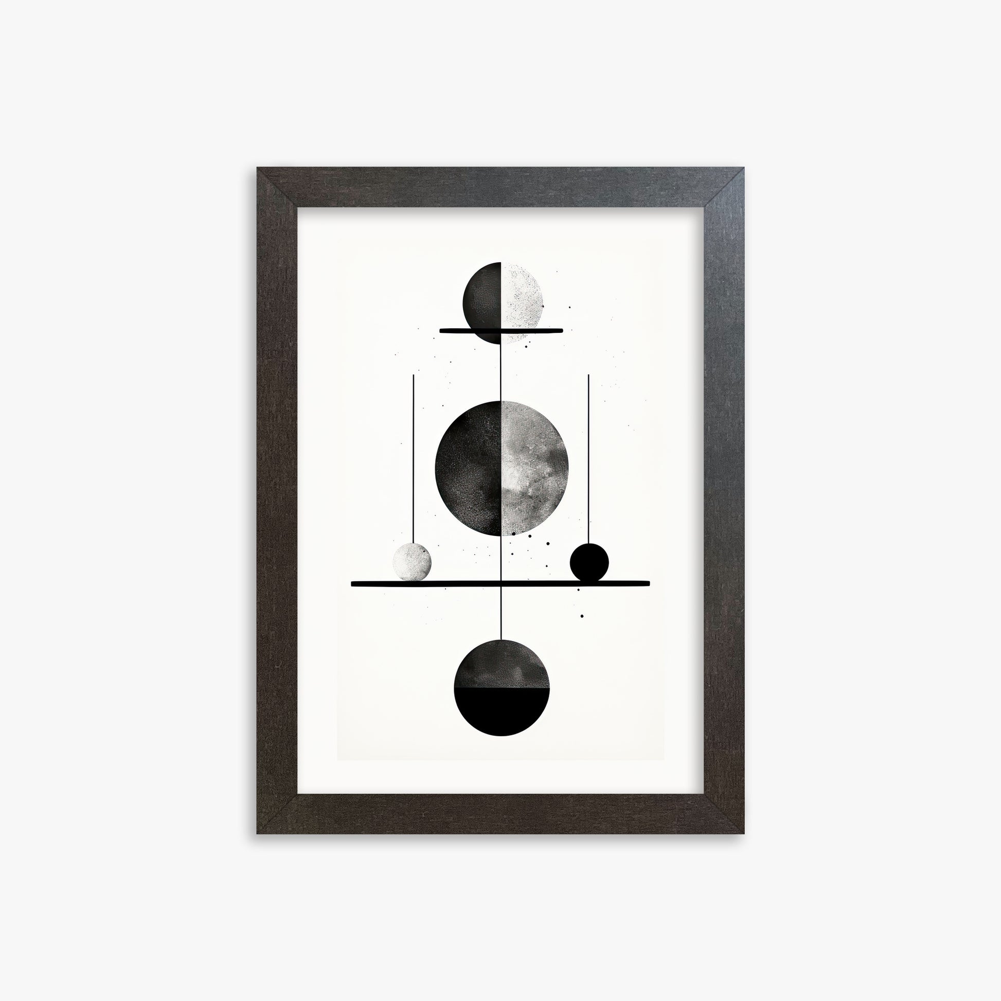 Equilibrium Spheres, 21x30cm Framed Art Reproduction With Espresso Frame
