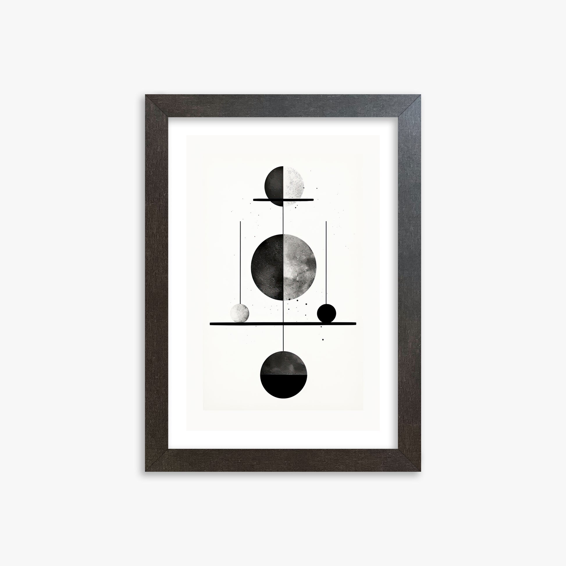 Equilibrium Spheres, 21x30cm Framed Art Reproduction With Espresso Frame