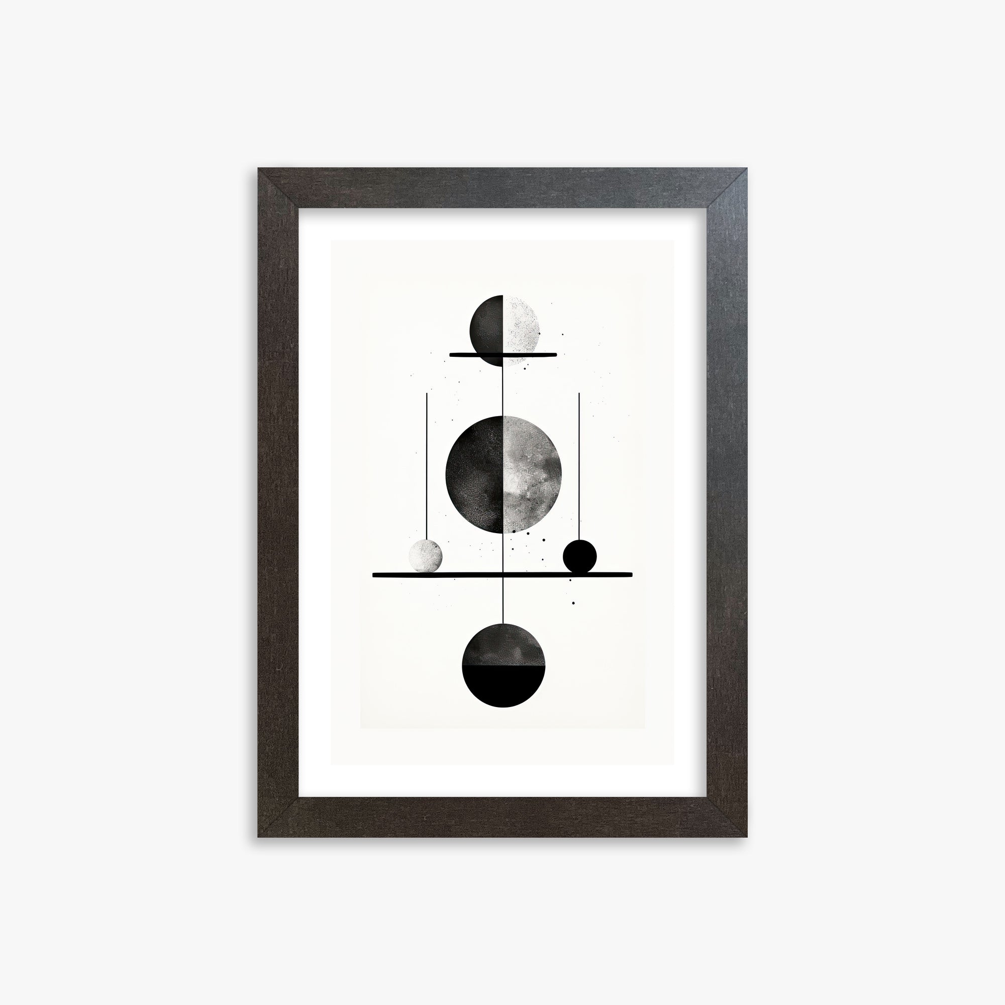 Equilibrium Spheres, 21x30cm Framed Art Reproduction With Espresso Frame