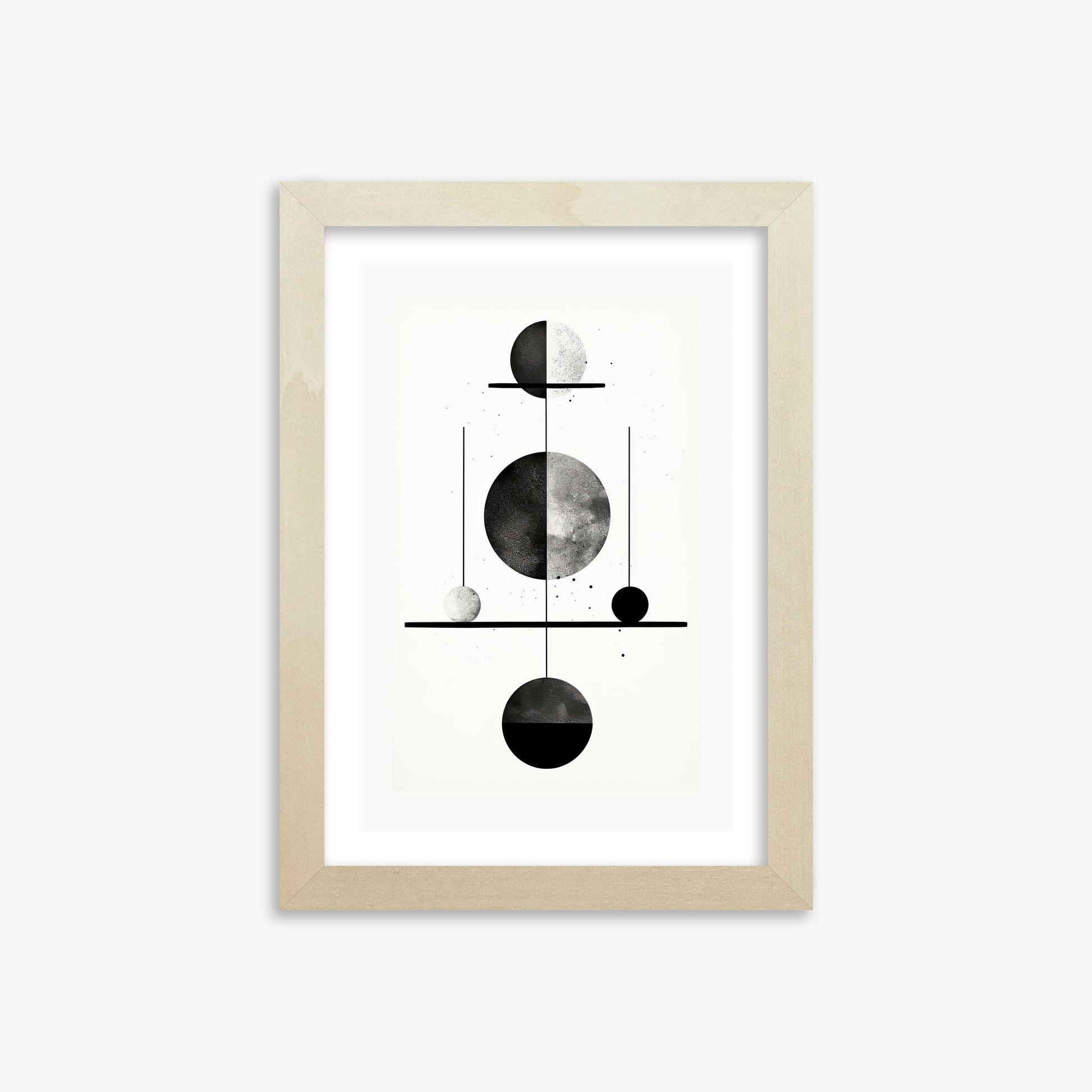 Equilibrium Spheres, 21x30cm Framed Art Reproduction With Lime Wood Frame