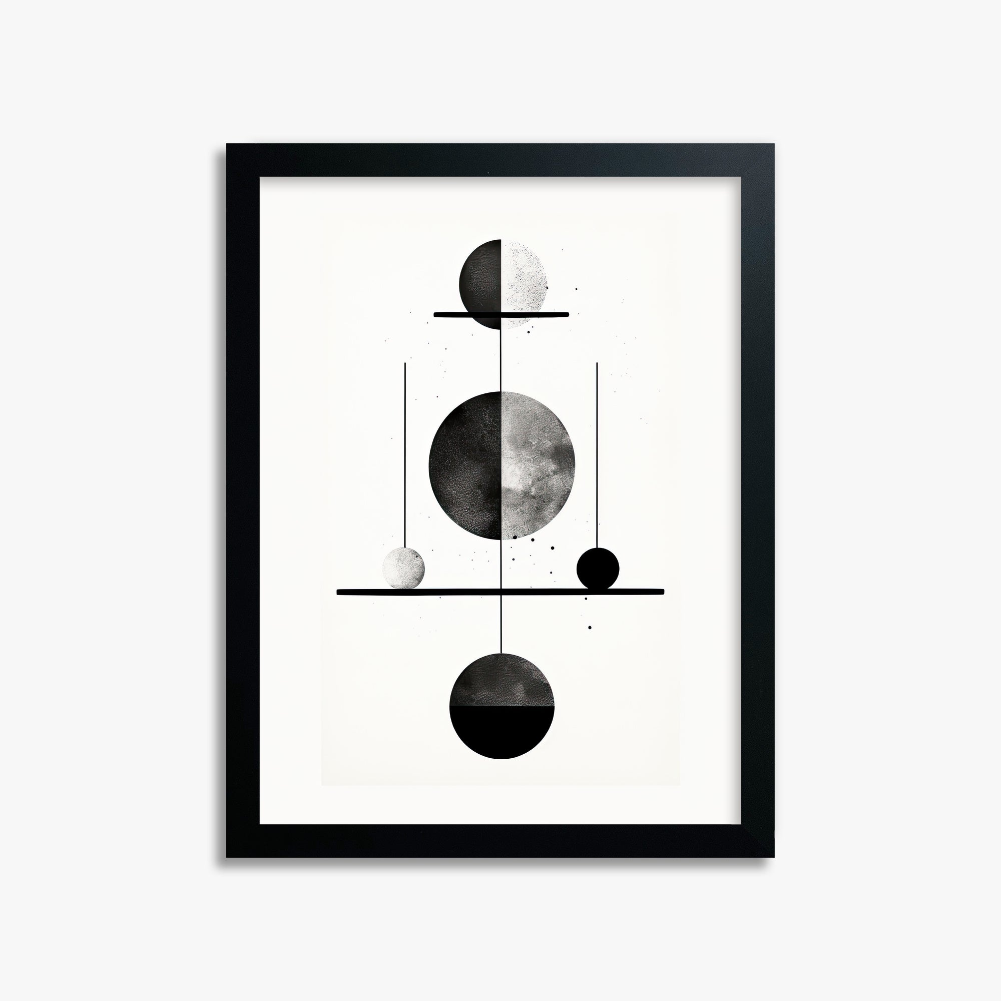 Equilibrium Spheres, 30x40cm Framed Poster With Black Frame