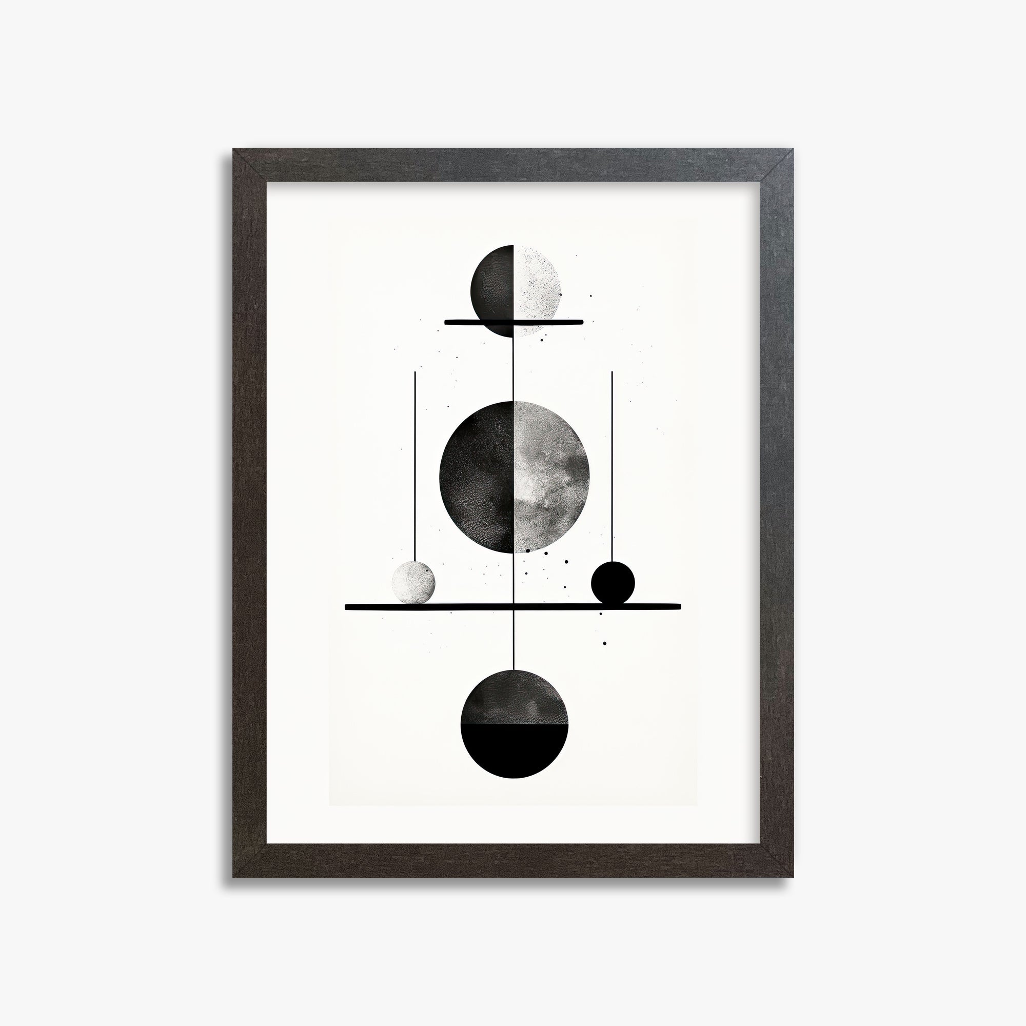 Equilibrium Spheres, 30x40cm Framed Art Reproduction With Espresso Frame