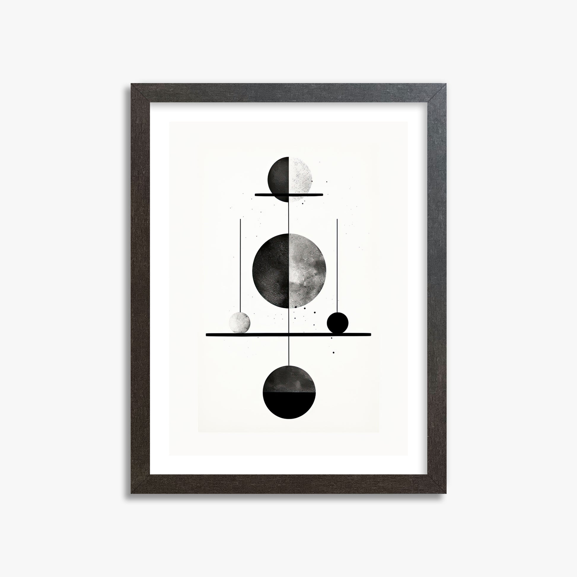 Equilibrium Spheres, 30x40cm Framed Art Reproduction With Espresso Frame