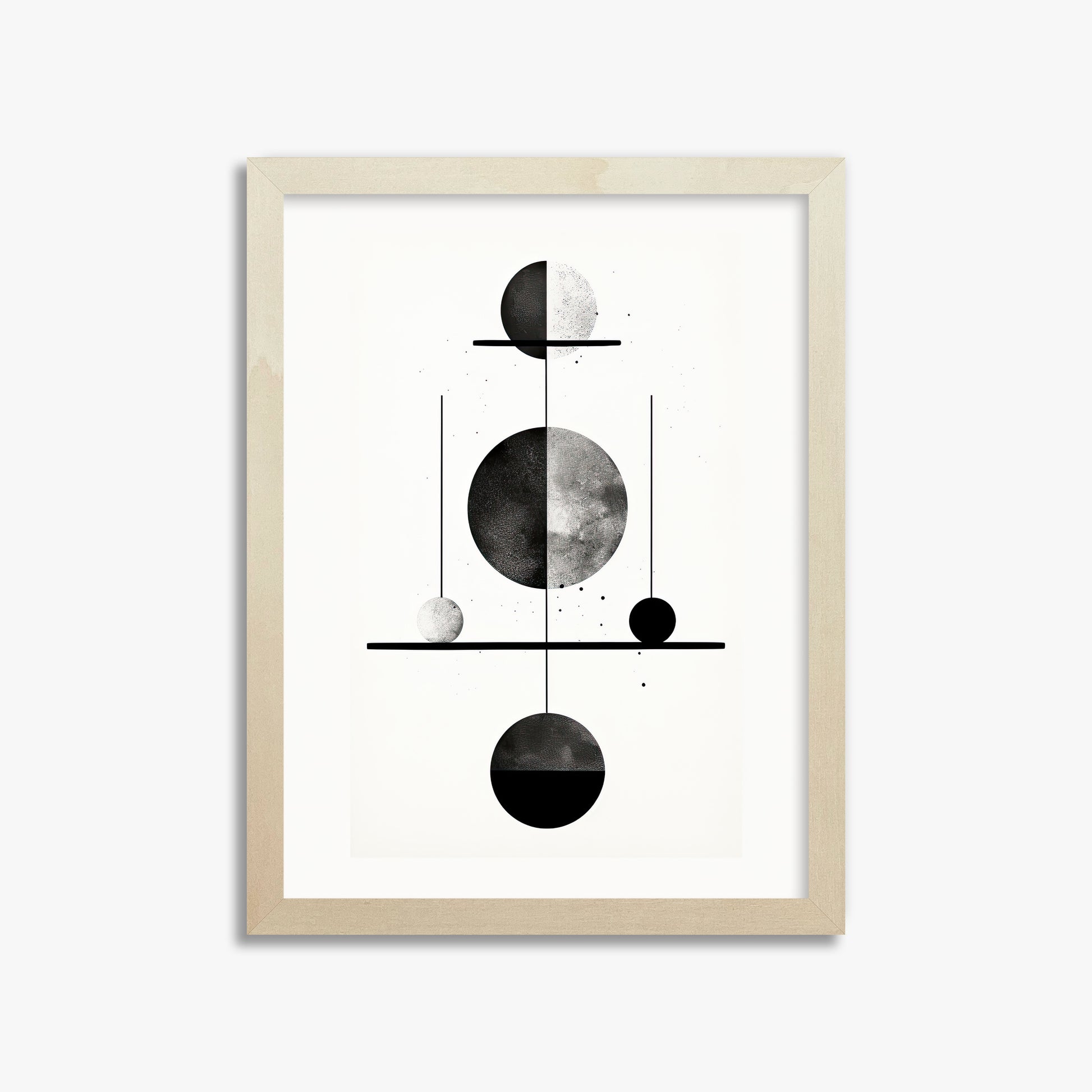 Equilibrium Spheres, 30x40cm Framed Art Reproduction With Lime Wood Frame