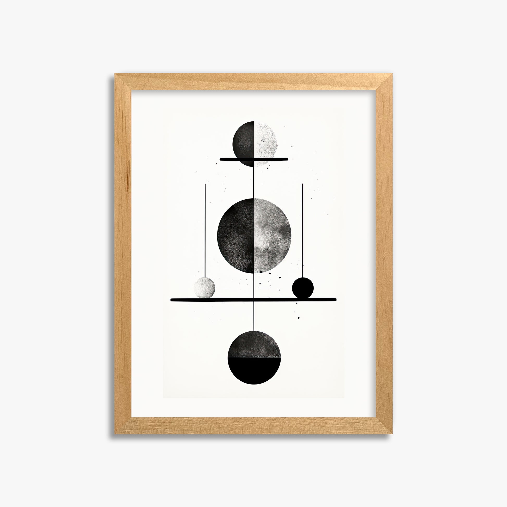 Equilibrium Spheres, 30x40cm Framed Poster With Oak Frame