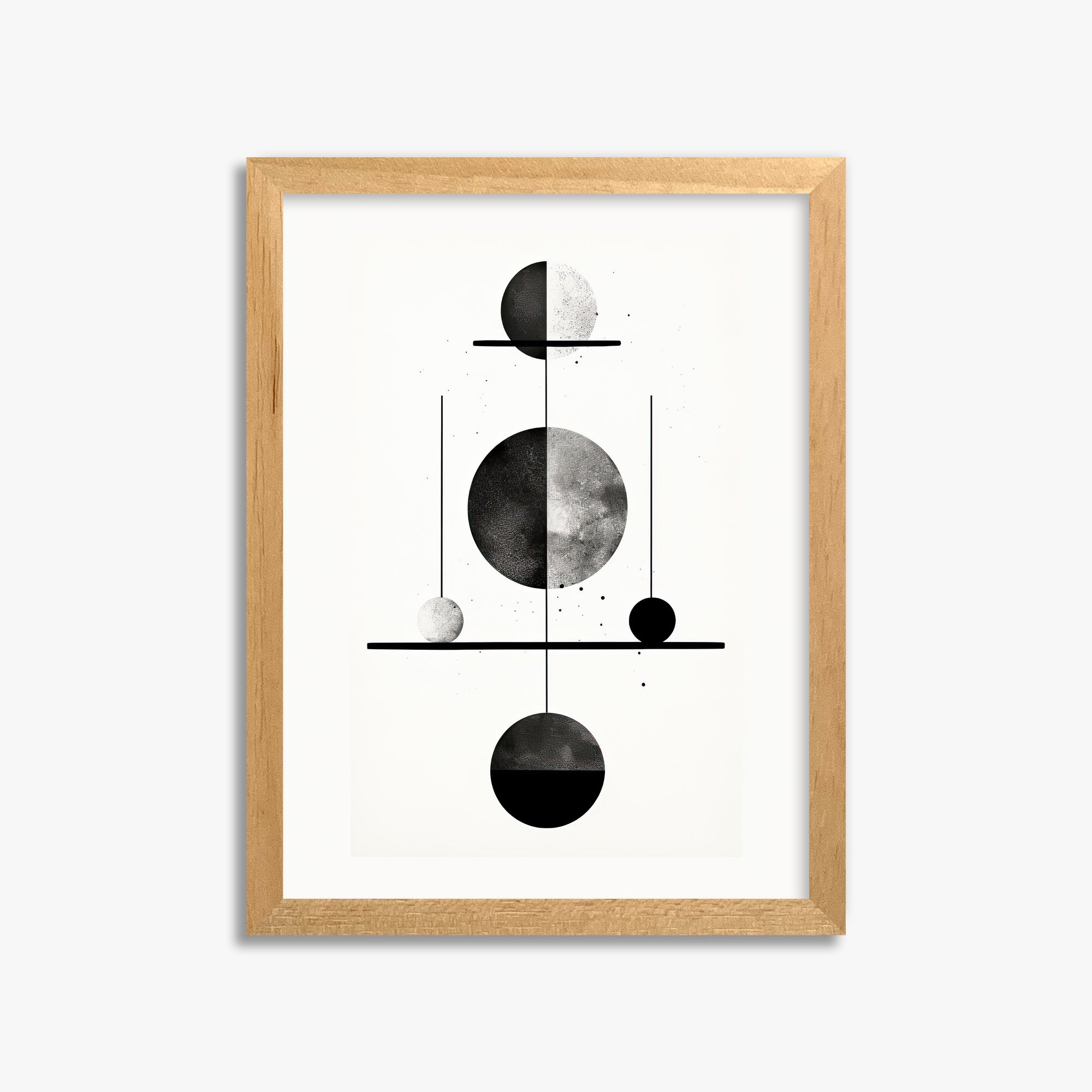 Equilibrium Spheres, 30x40cm Framed Poster With Oak Frame