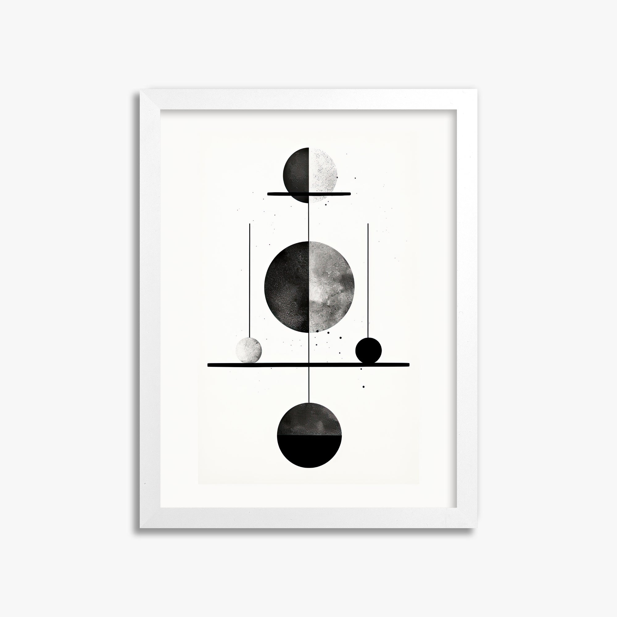 Equilibrium Spheres, 30x40cm Framed Poster With White Frame