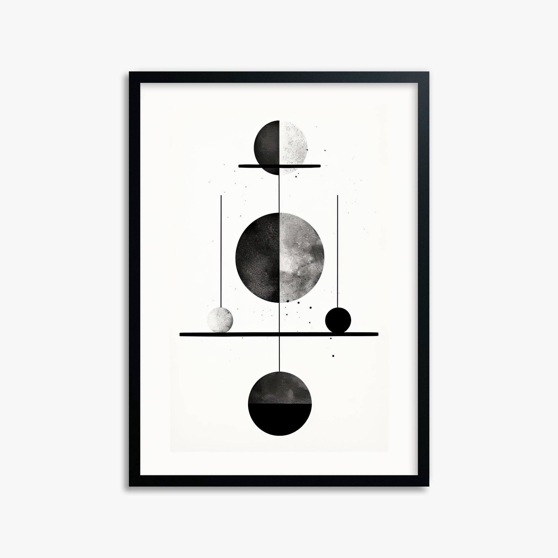 Equilibrium Spheres, 50x70cm Framed Poster With Black Frame