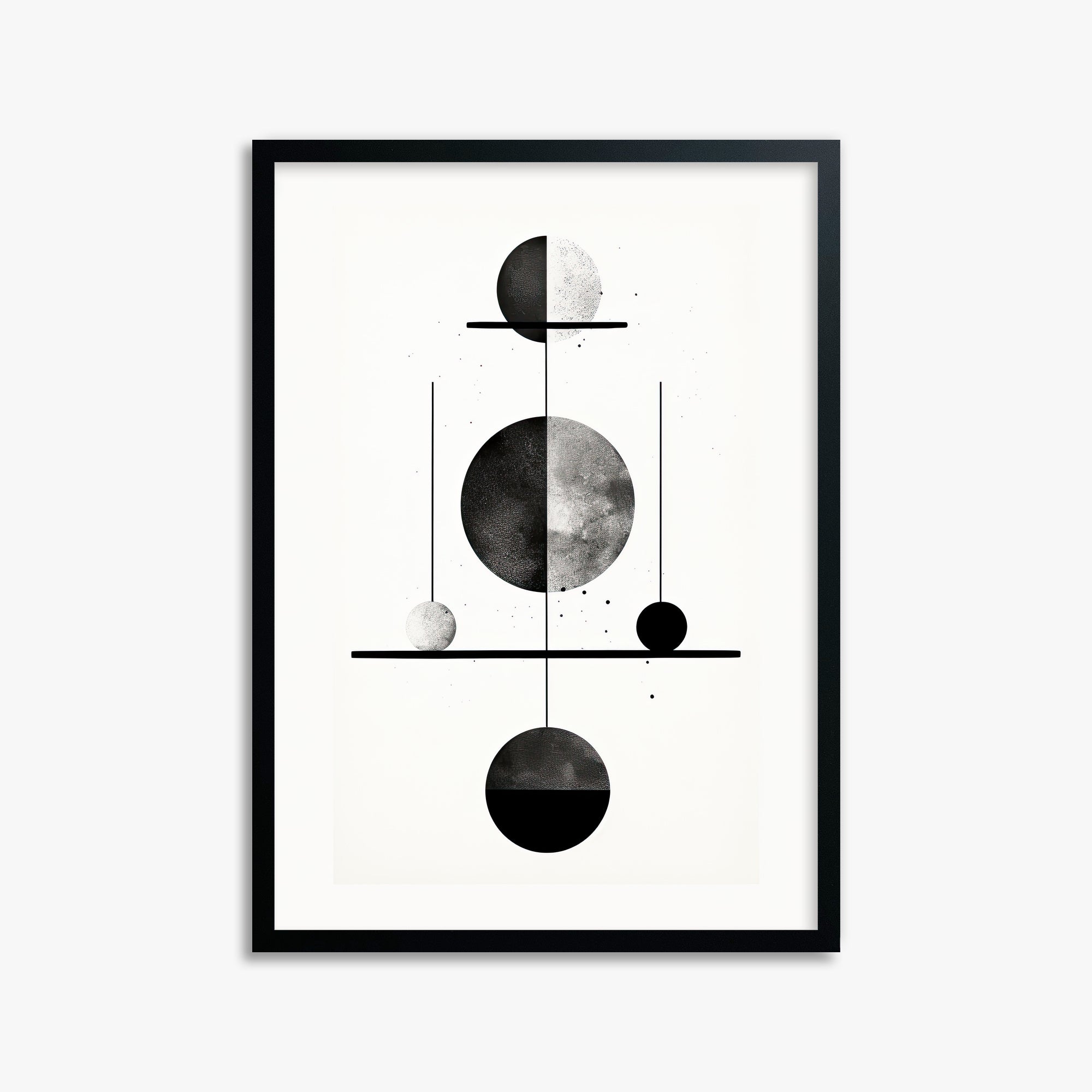 Equilibrium Spheres, 50x70cm Framed Poster With Black Frame