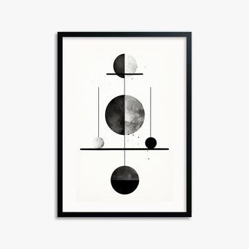 Equilibrium Spheres, 50x70cm Framed Poster With Black Frame