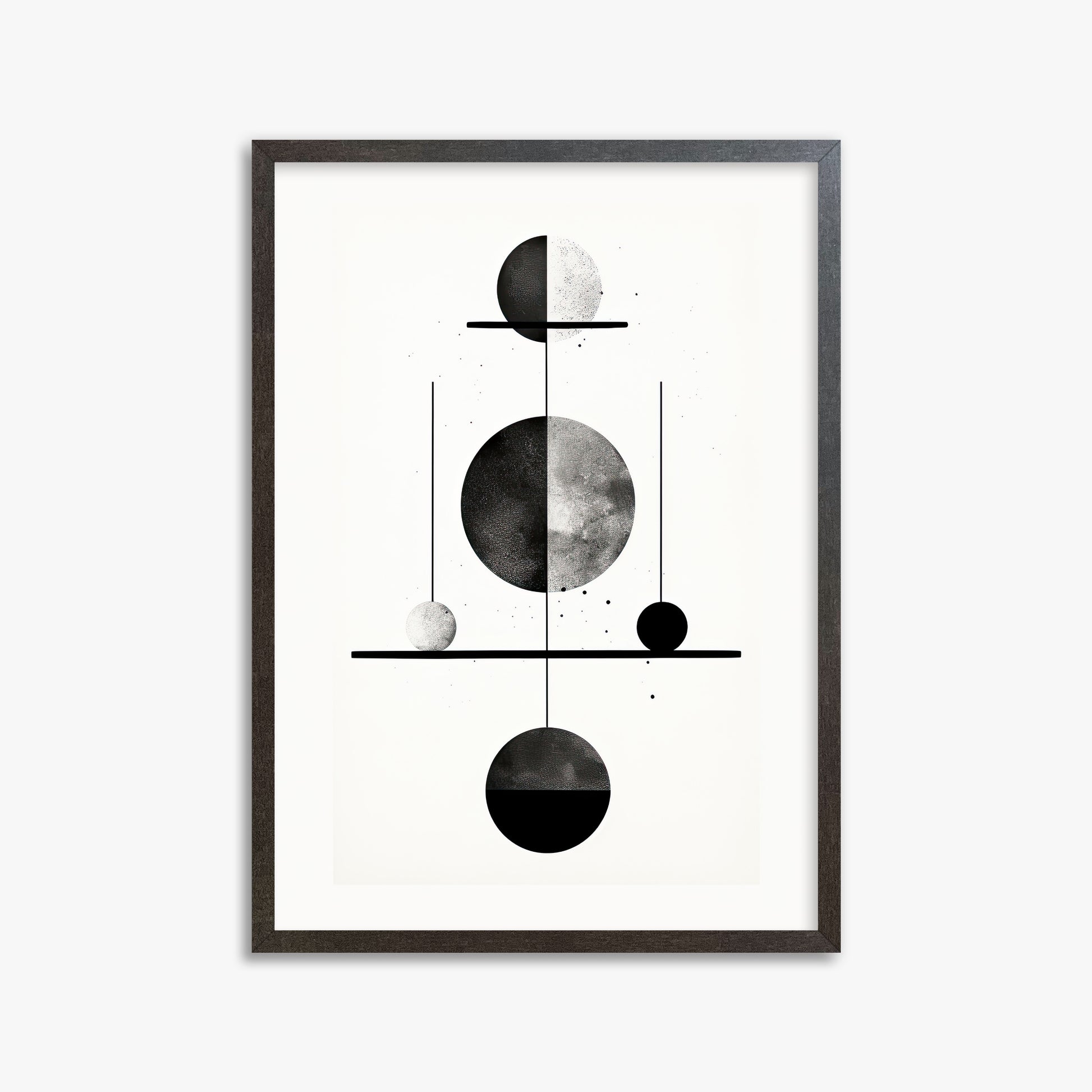 Equilibrium Spheres, 50x70cm Framed Art Reproduction With Espresso Frame