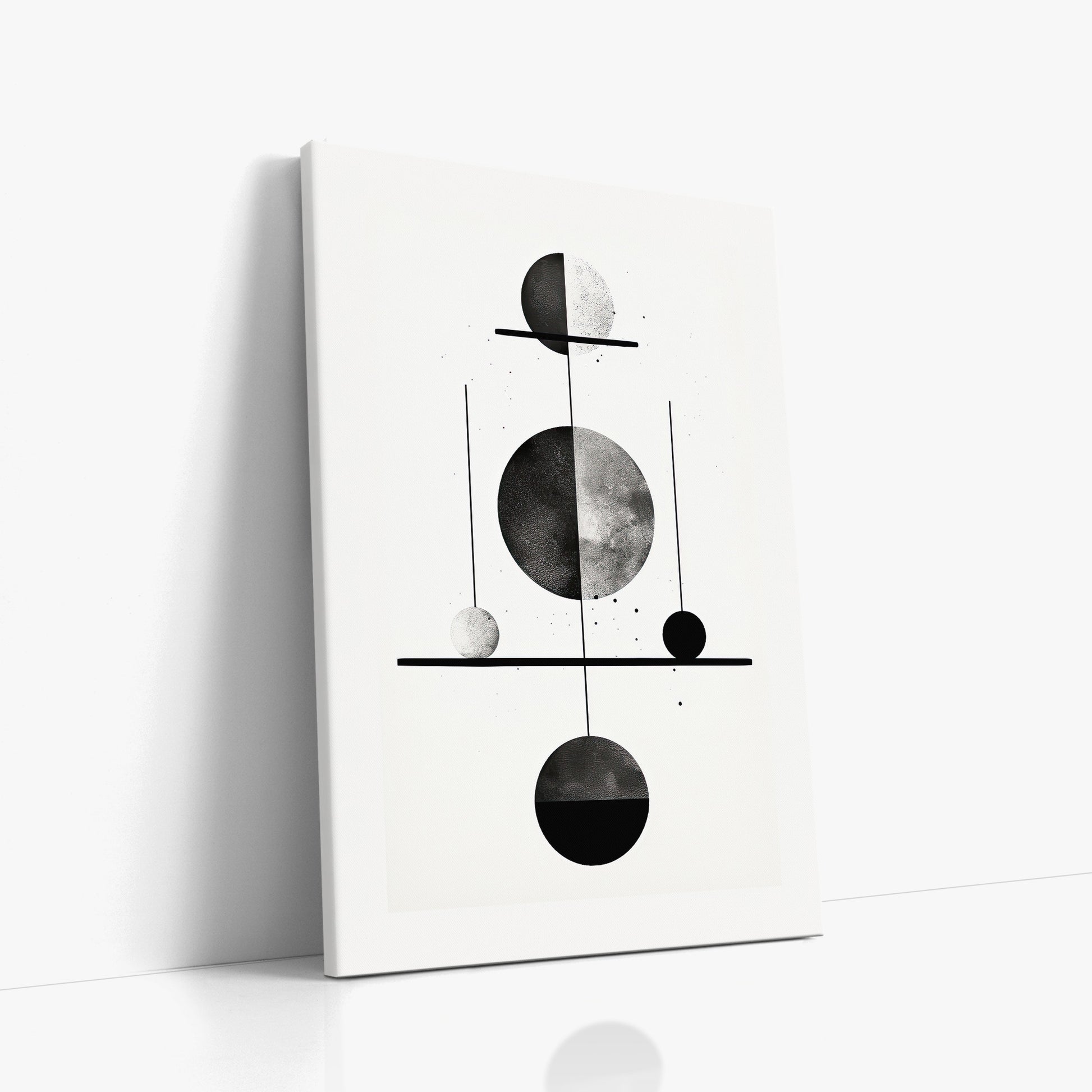Equilibrium Spheres, 60x90cm Satin Canvas Art Reproduction Left Angle