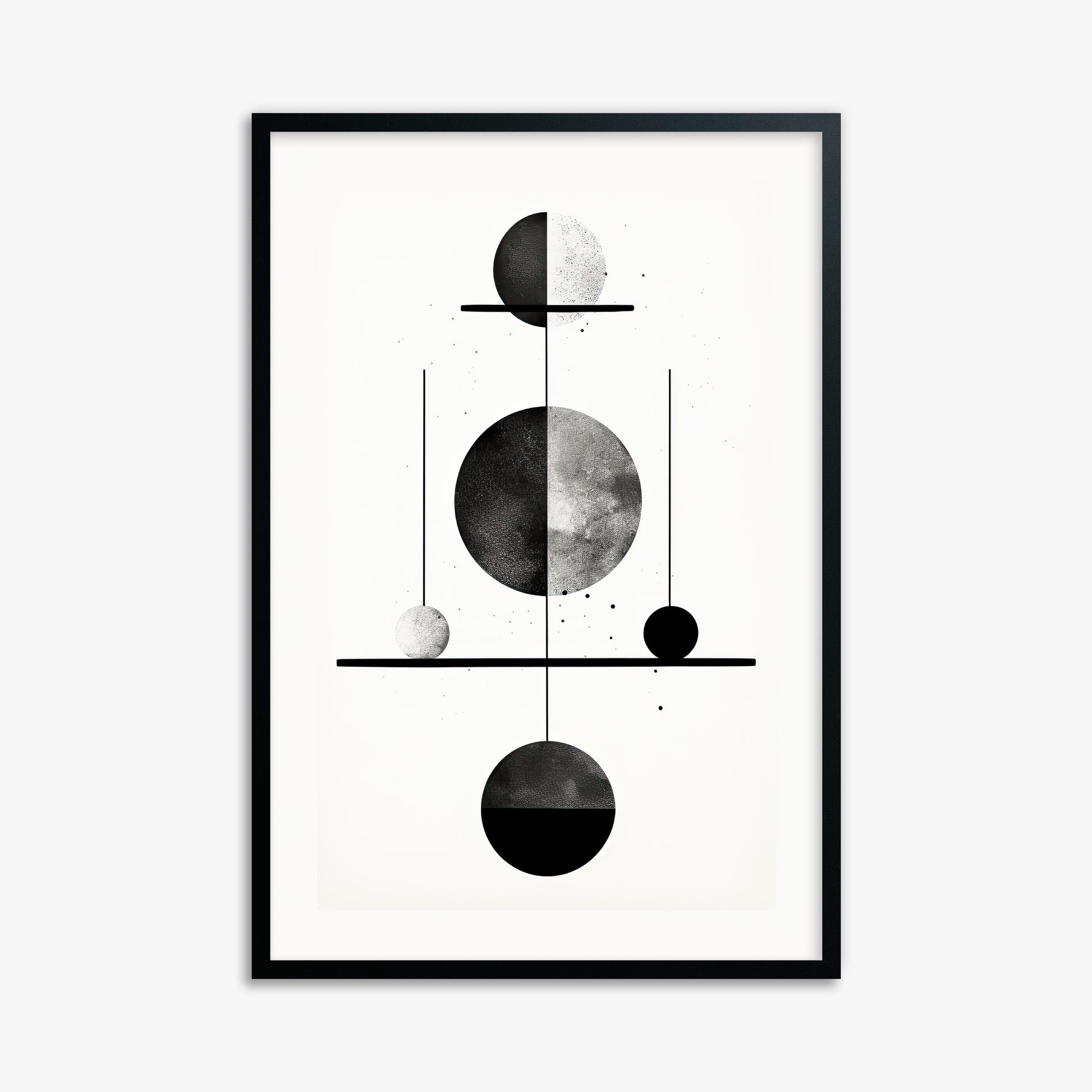 Equilibrium Spheres, 61x91cm Framed Poster With Black Frame