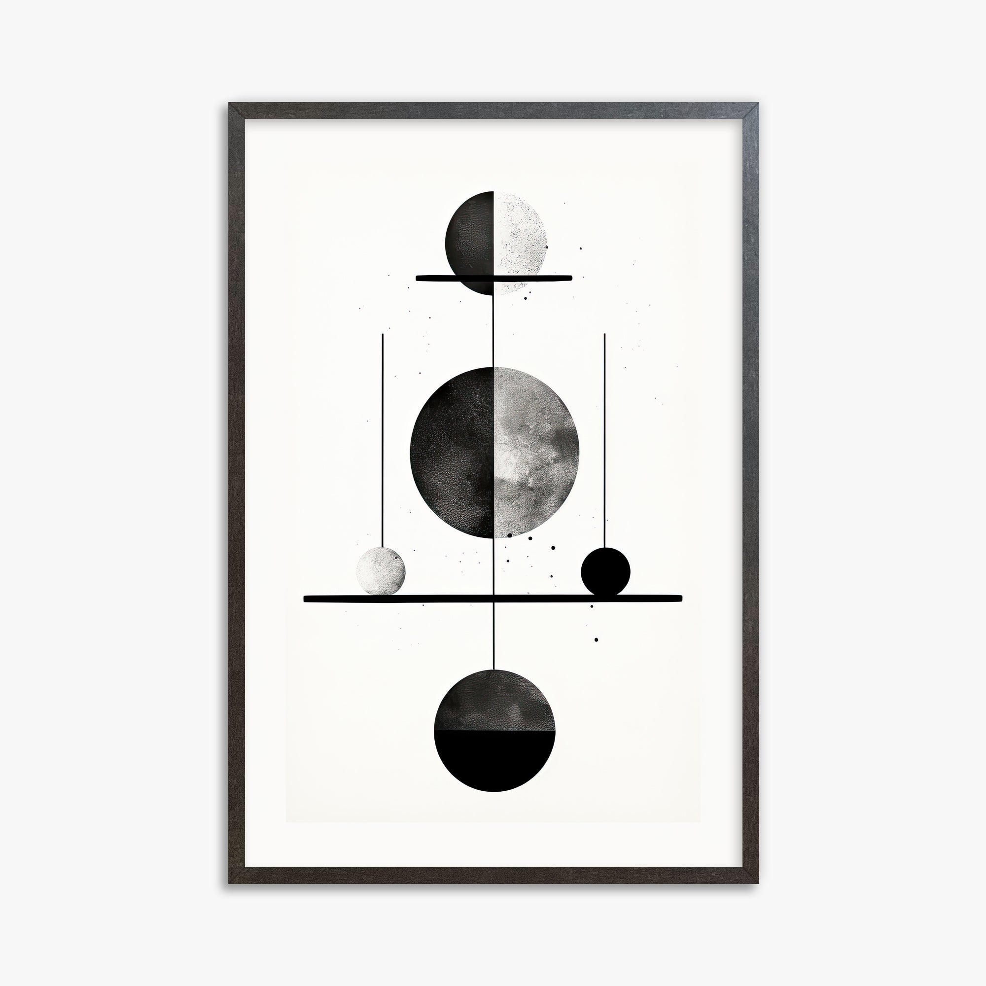 Equilibrium Spheres, 61x91cm Framed Art Reproduction With Espresso Frame