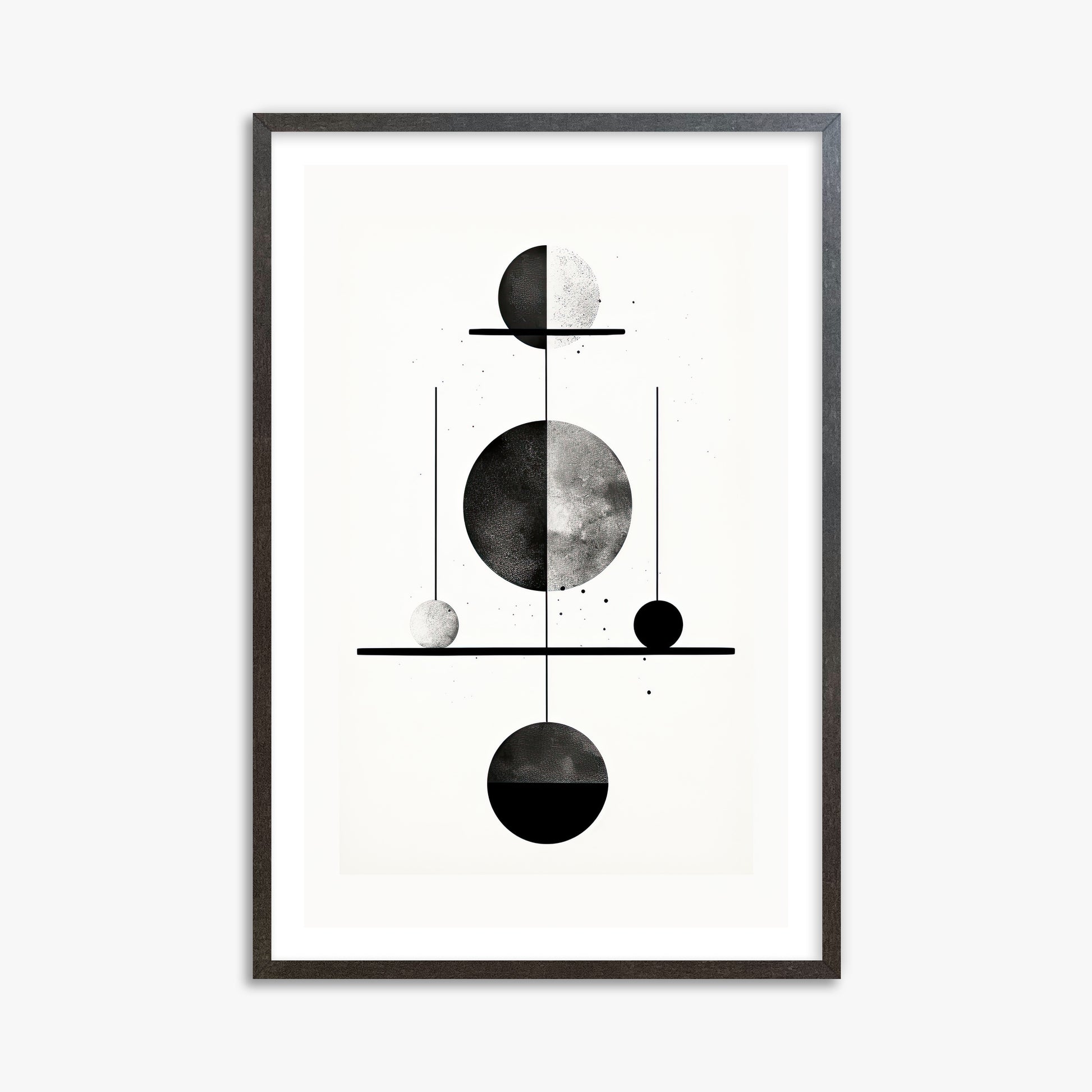Equilibrium Spheres, 61x91cm Framed Art Reproduction With Espresso Frame