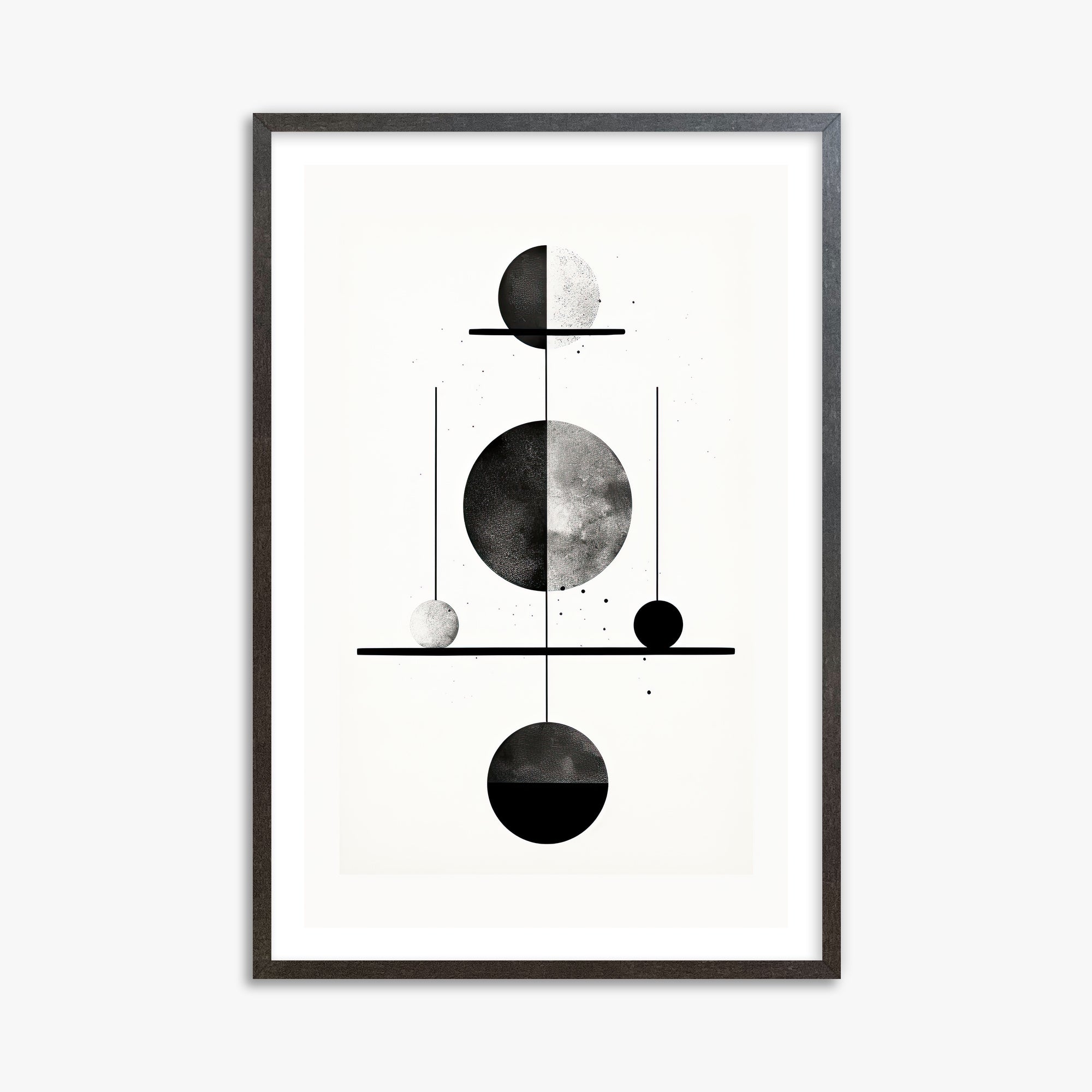 Equilibrium Spheres, 61x91cm Framed Art Reproduction With Espresso Frame