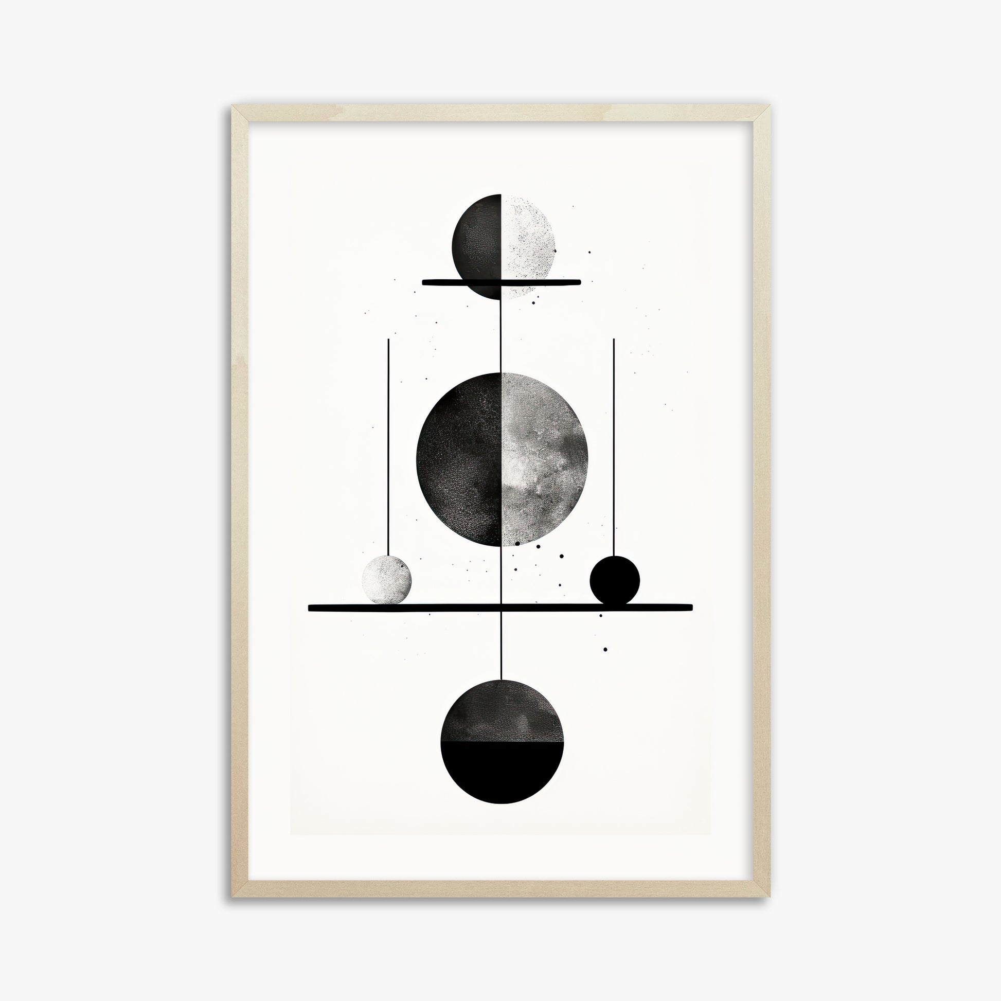 Equilibrium Spheres, 61x91cm Framed Art Reproduction With Lime Wood Frame