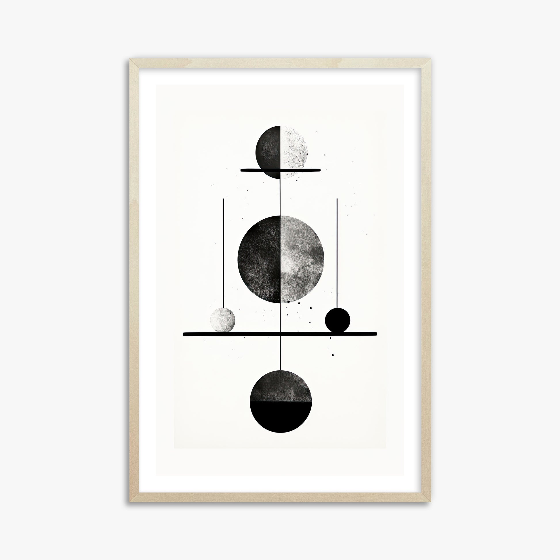 Equilibrium Spheres, 61x91cm Framed Art Reproduction With Lime Wood Frame