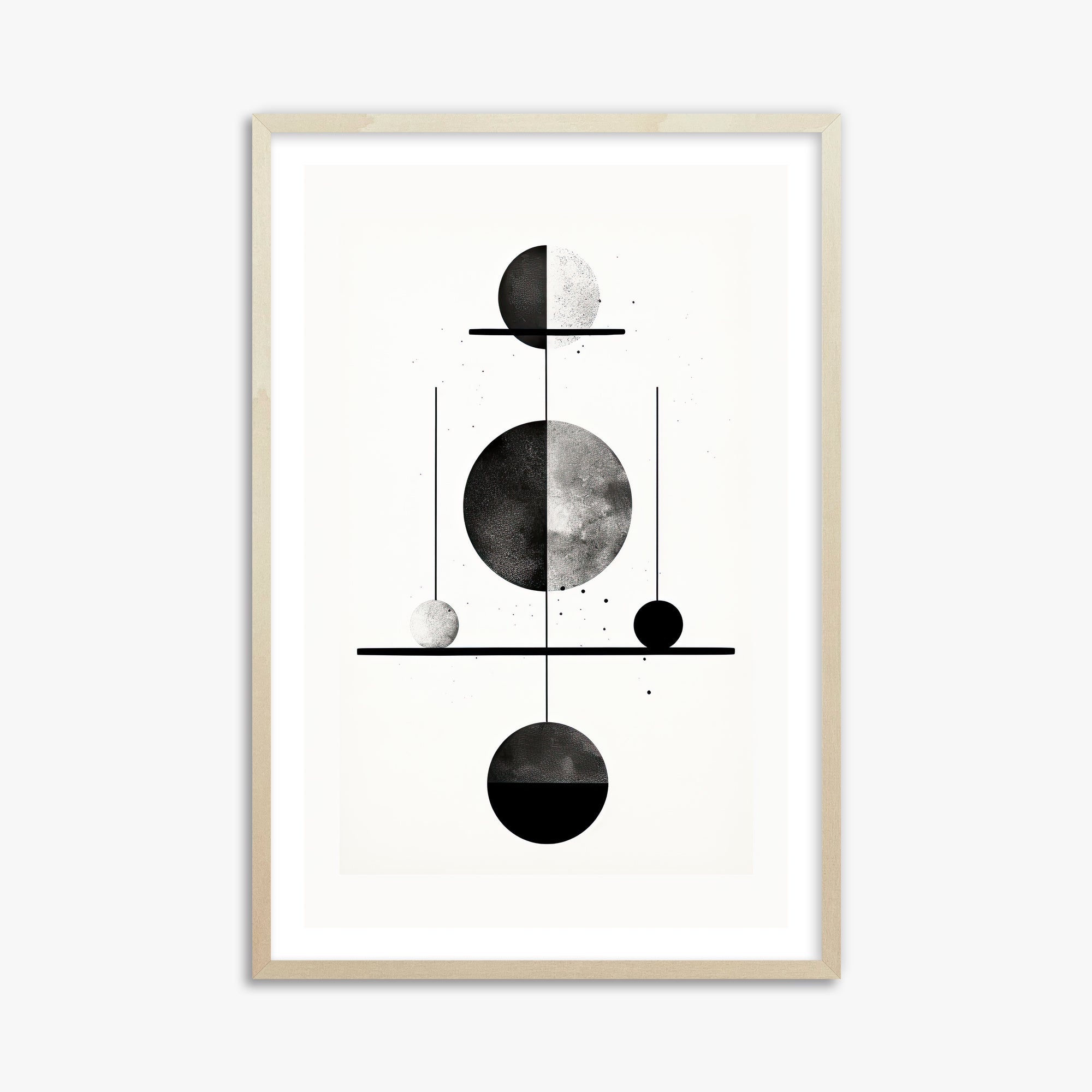 Equilibrium Spheres, 61x91cm Framed Art Reproduction With Lime Wood Frame