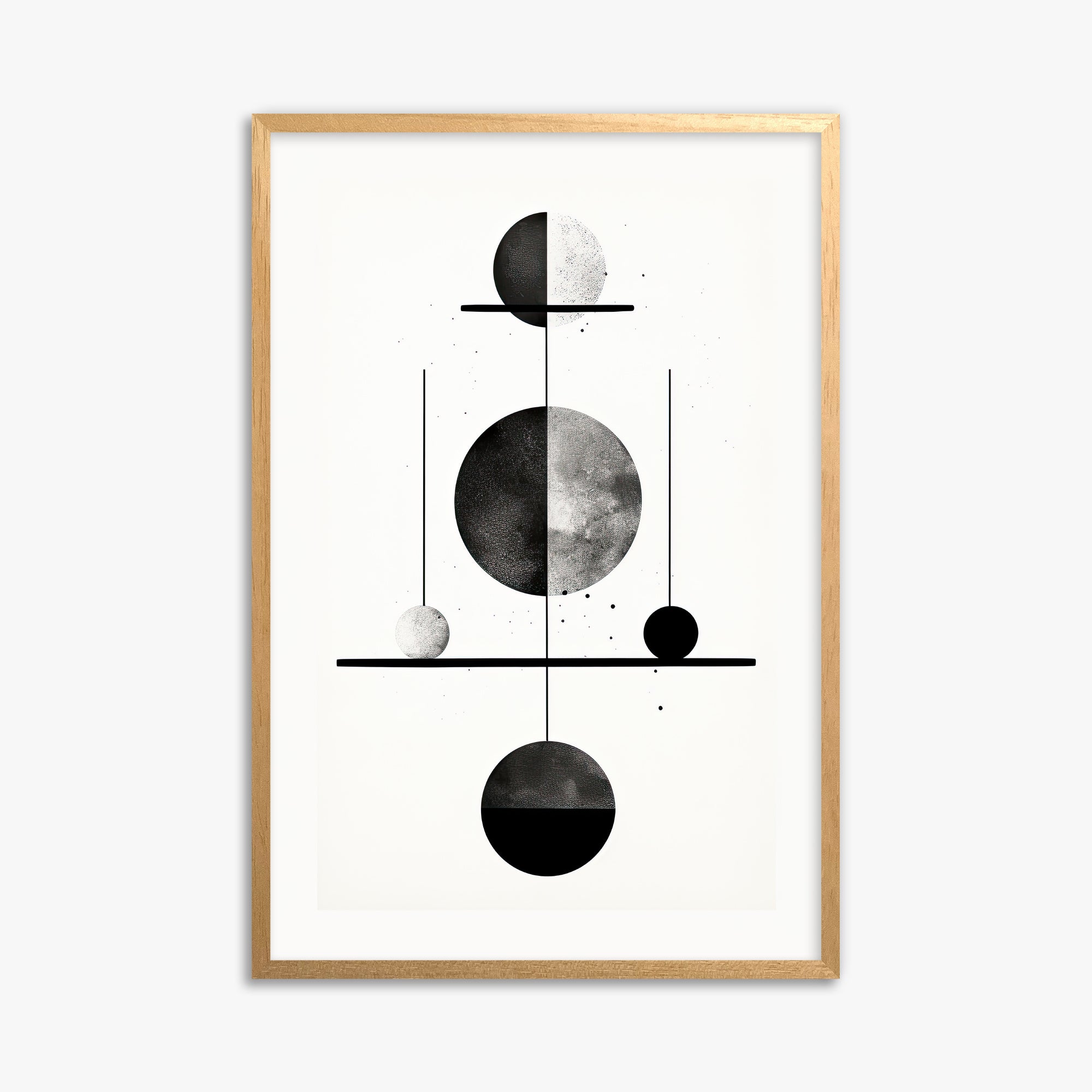 Equilibrium Spheres, 61x91cm Framed Poster With Oak Frame