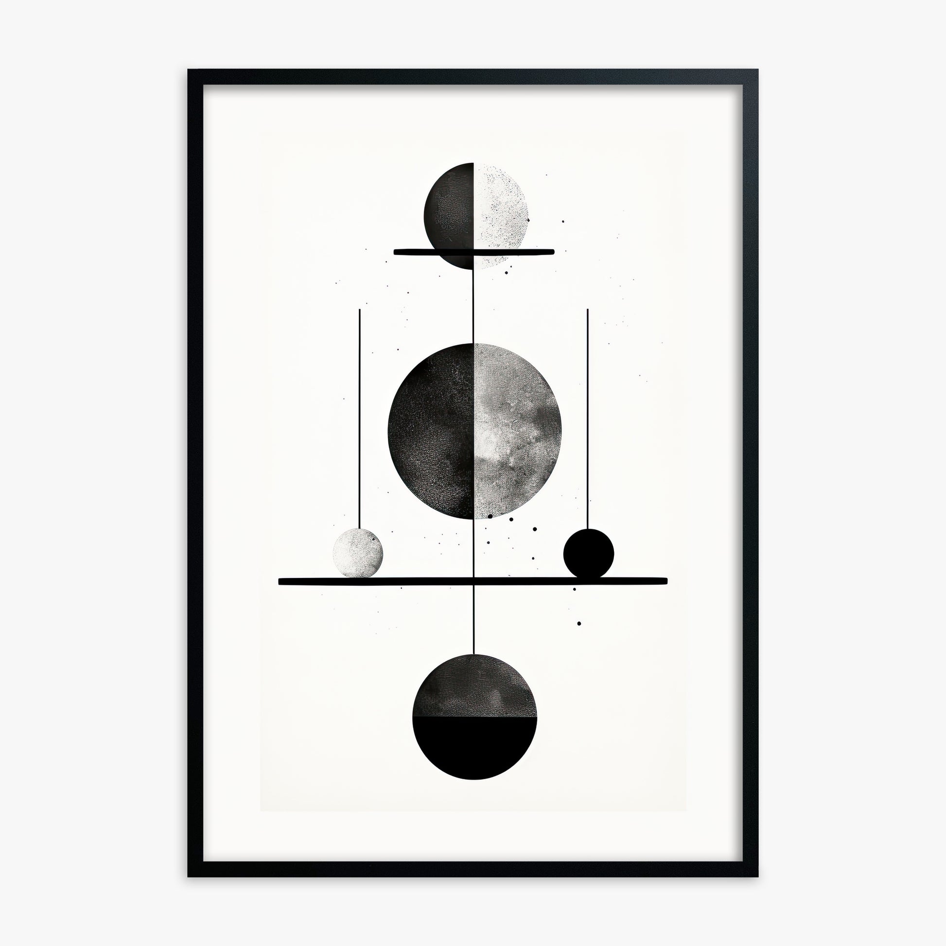 Equilibrium Spheres, Black Framed Poster With Black Frame