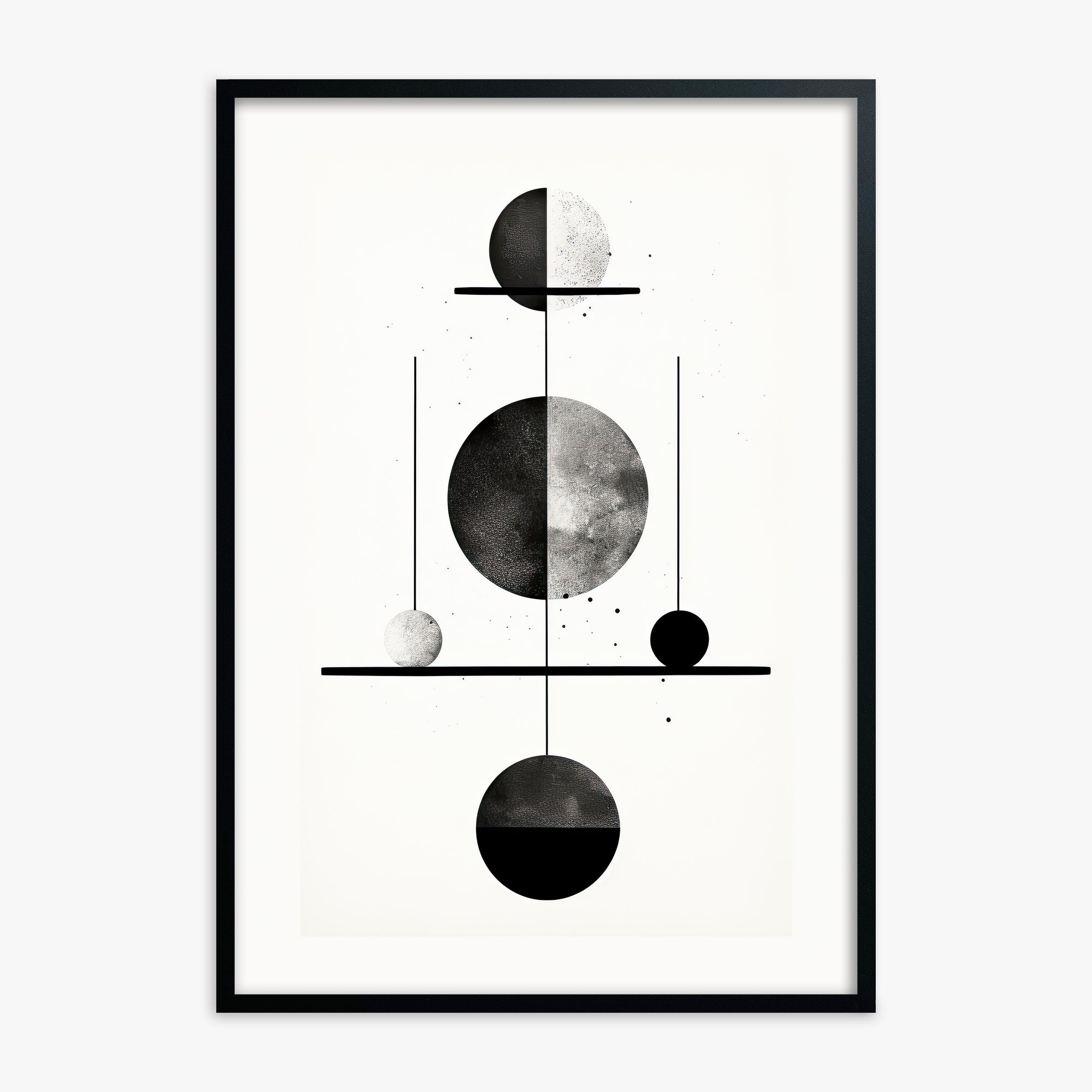 Equilibrium Spheres, Black Framed Poster With Black Frame