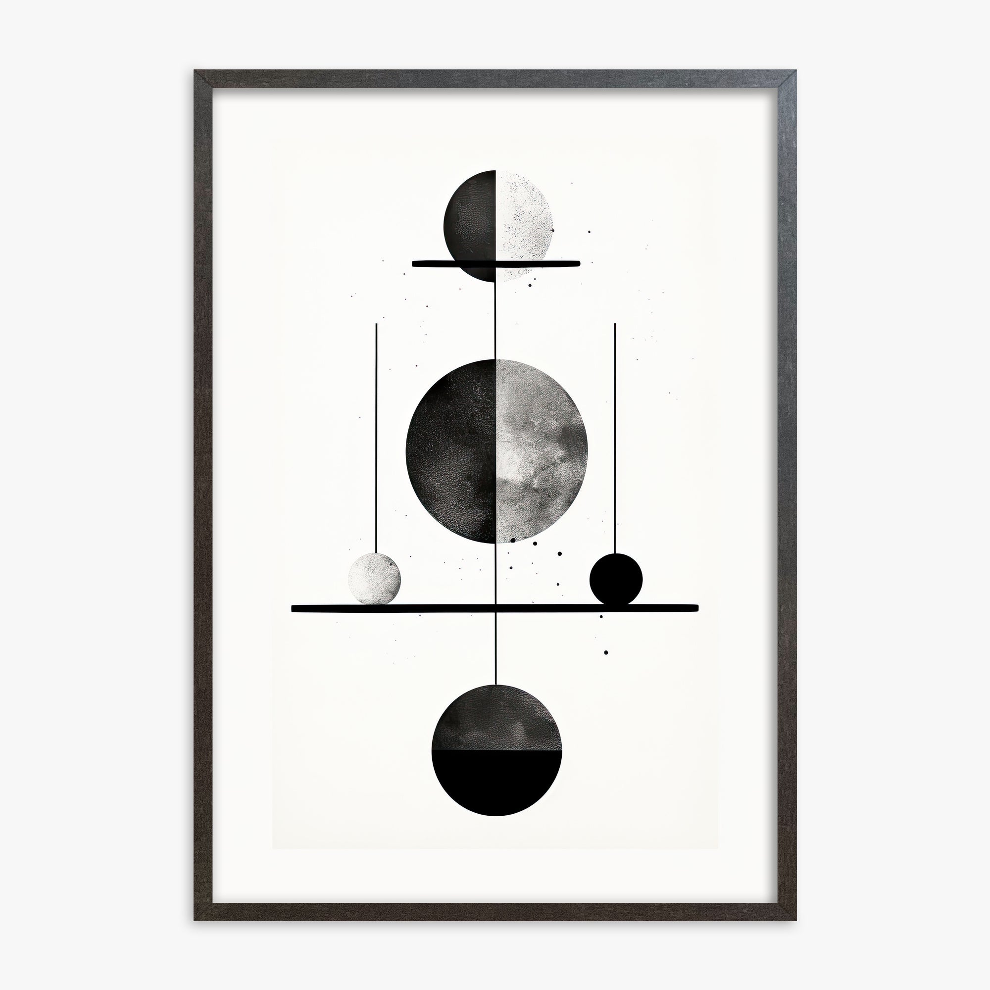 Equilibrium Spheres, 70x100cm Framed Art Reproduction With Espresso Frame