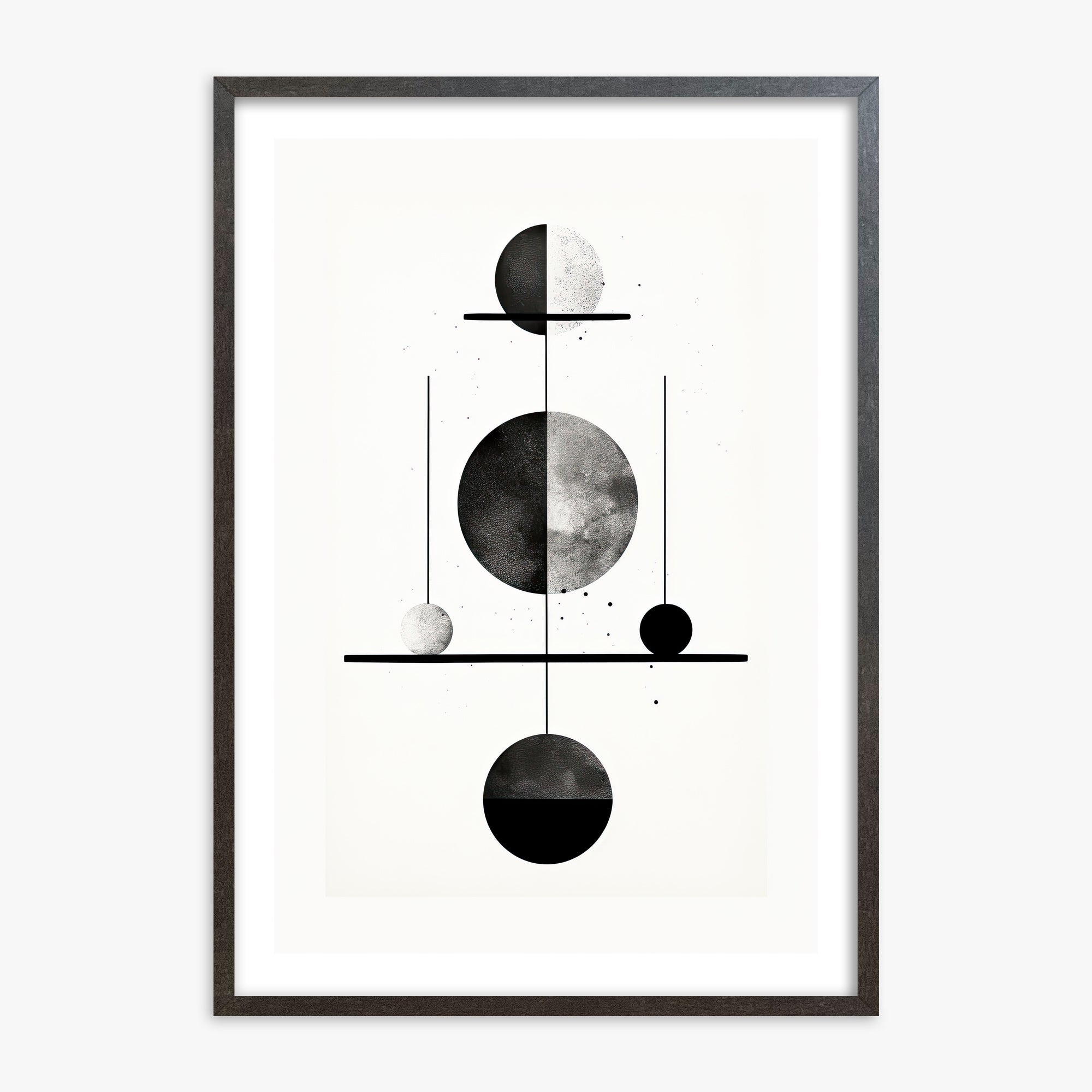 Equilibrium Spheres, 70x100cm Framed Art Reproduction With Espresso Frame