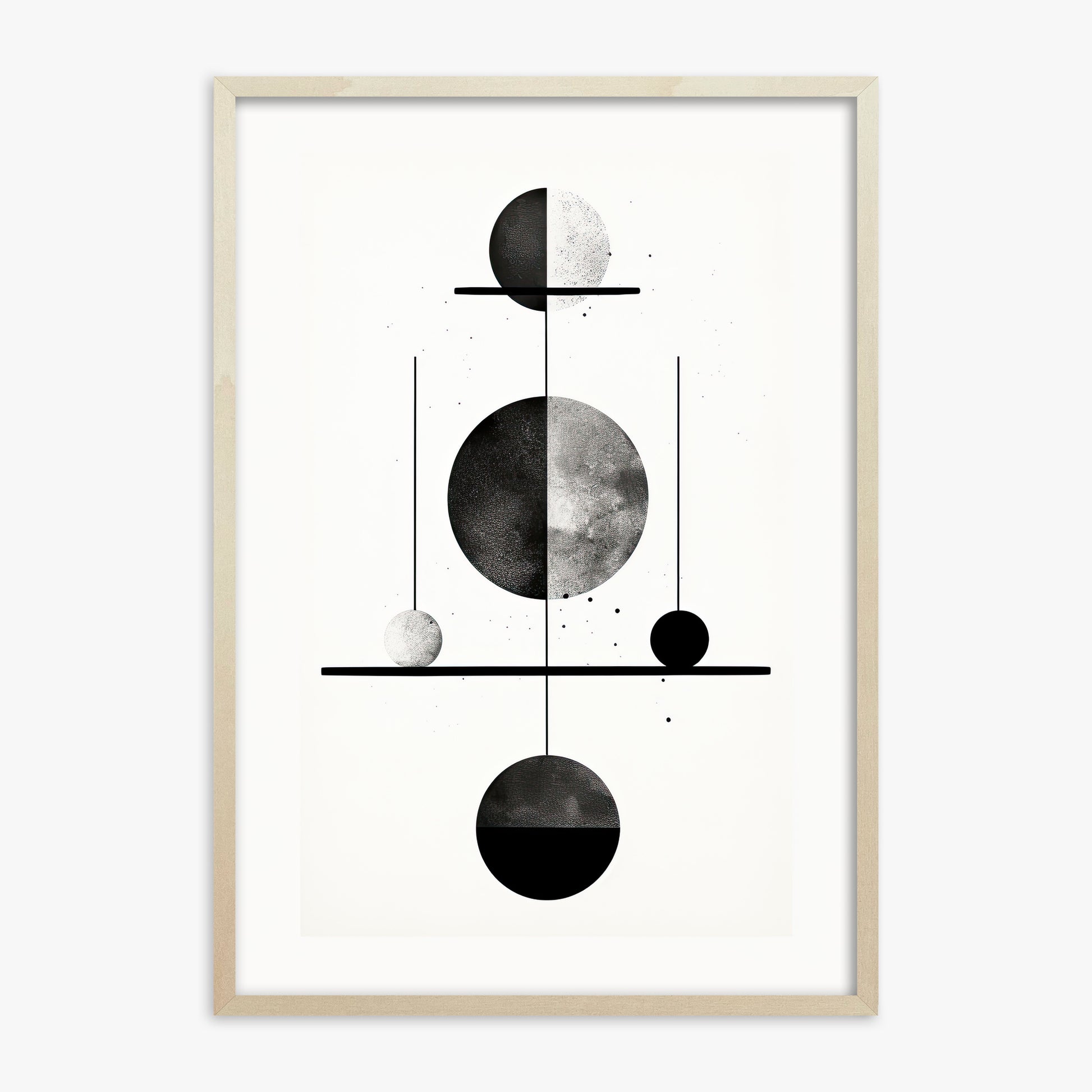 Equilibrium Spheres, 70x100cm Framed Art Reproduction With Lime Wood Frame
