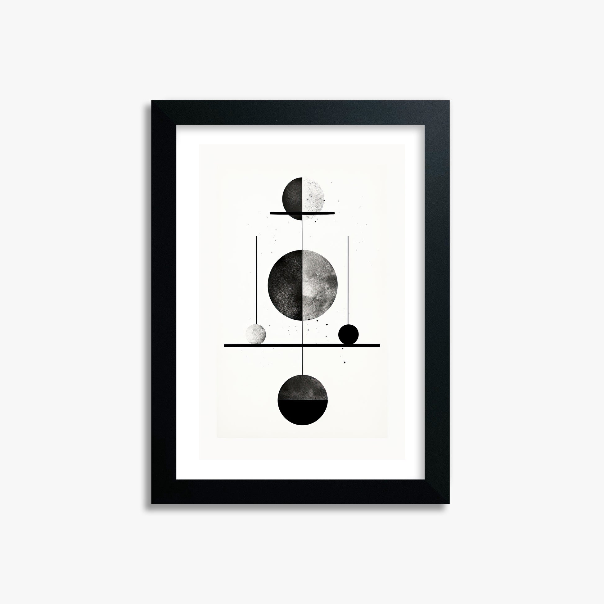 Equilibrium Spheres, 21x30cm Black Framed Art Reproduction