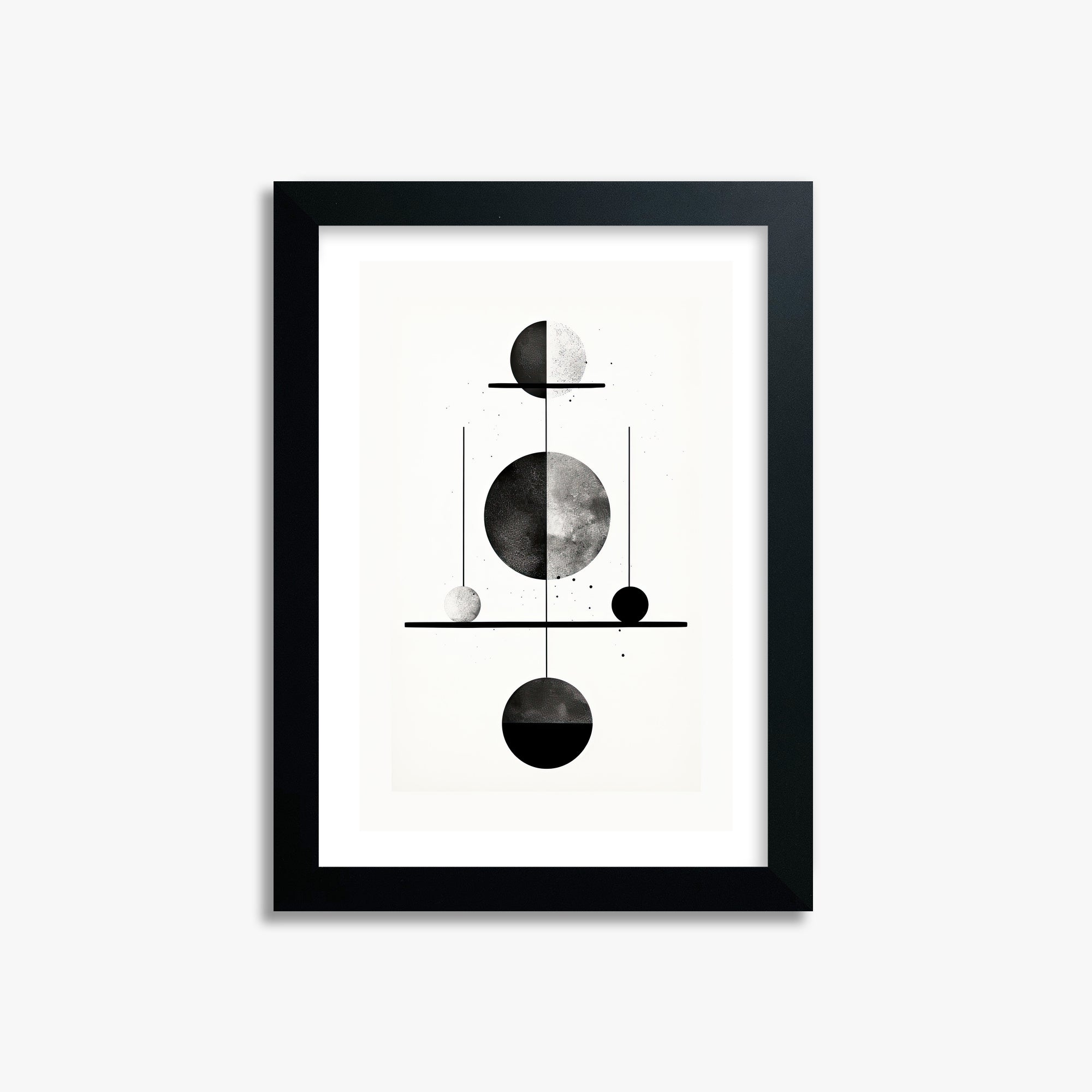 Equilibrium Spheres, 21x30cm Black Framed Art Reproduction