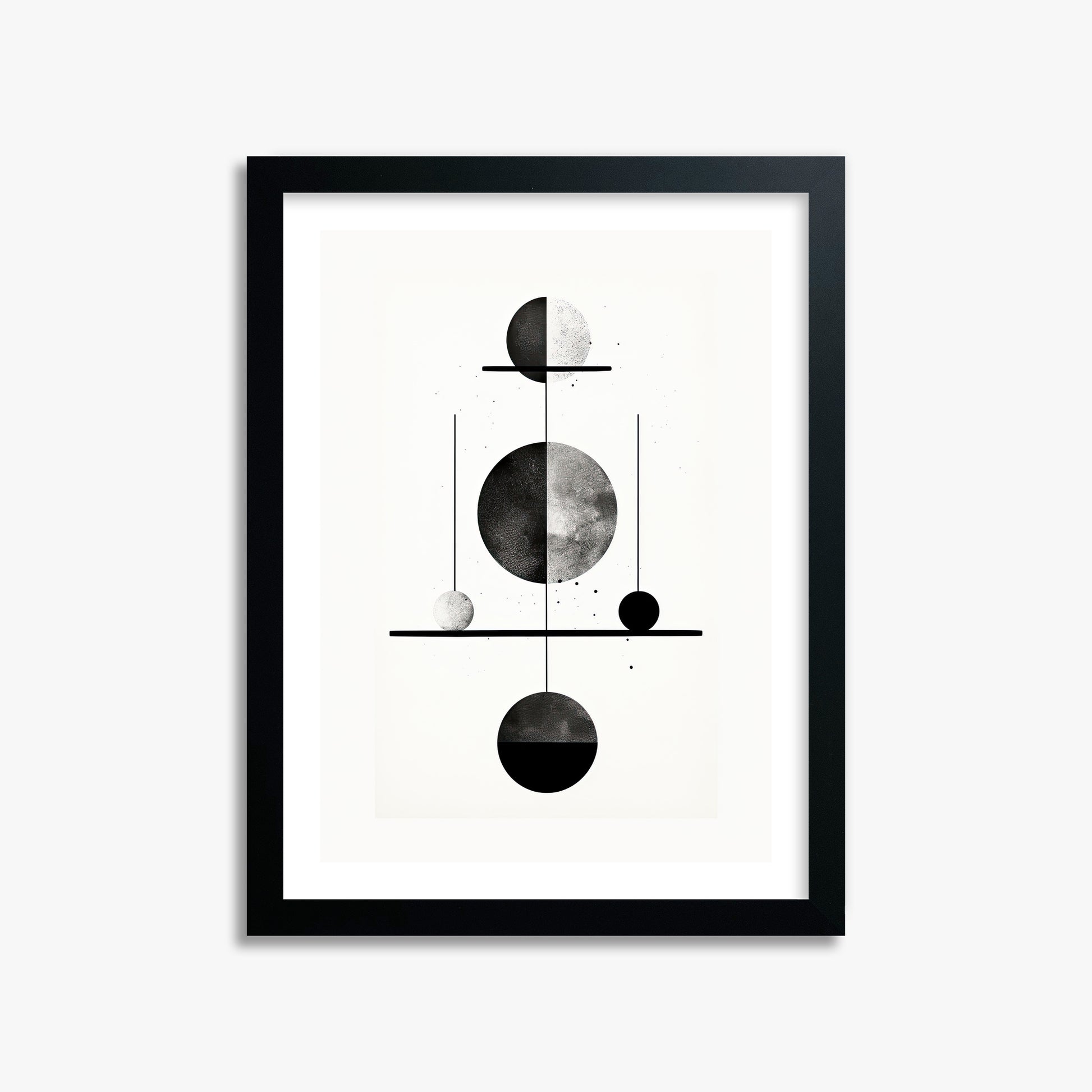 Equilibrium Spheres, 30x40cm Black Framed Art Reproduction