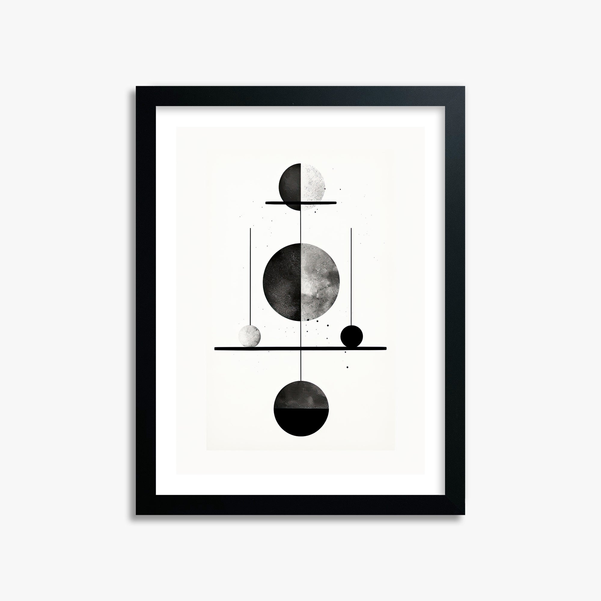 Equilibrium Spheres, 30x40cm Black Framed Art Reproduction