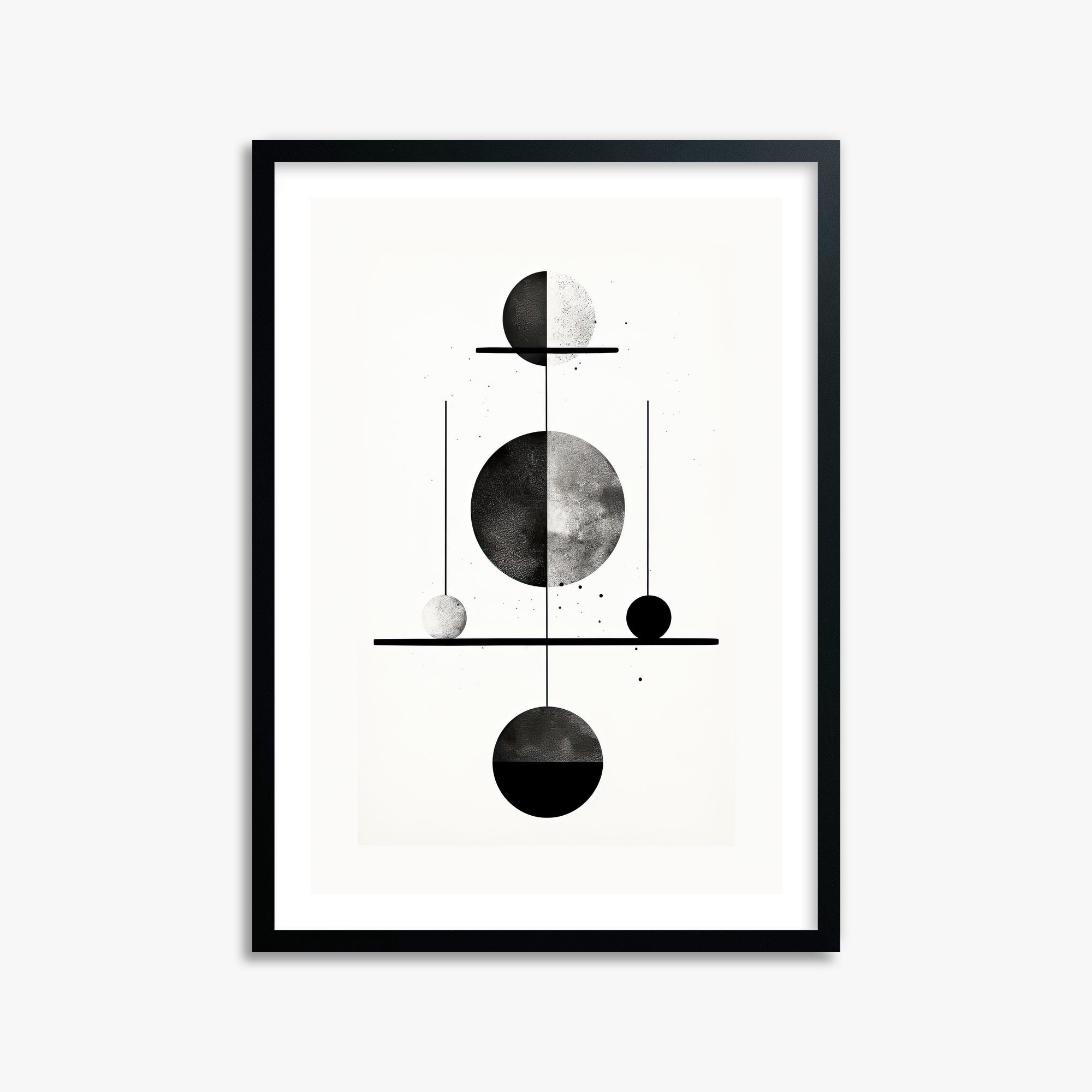 Equilibrium Spheres, 50x70cm Black Framed Art Reproduction