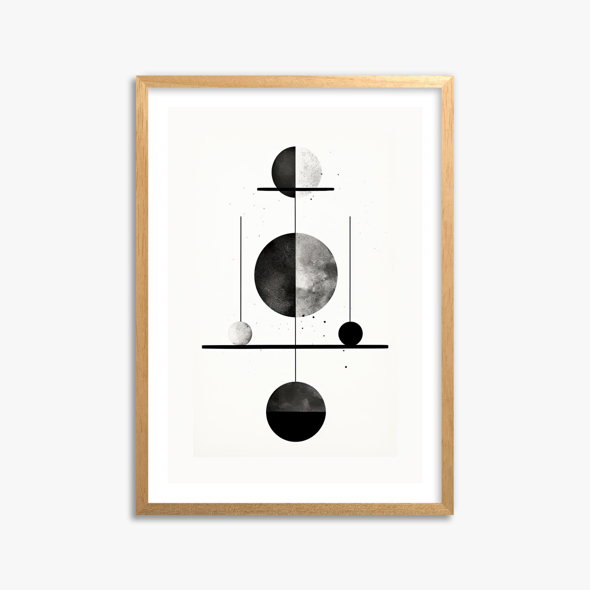 Equilibrium Spheres, 50x70cm Oak Framed Art Reproduction