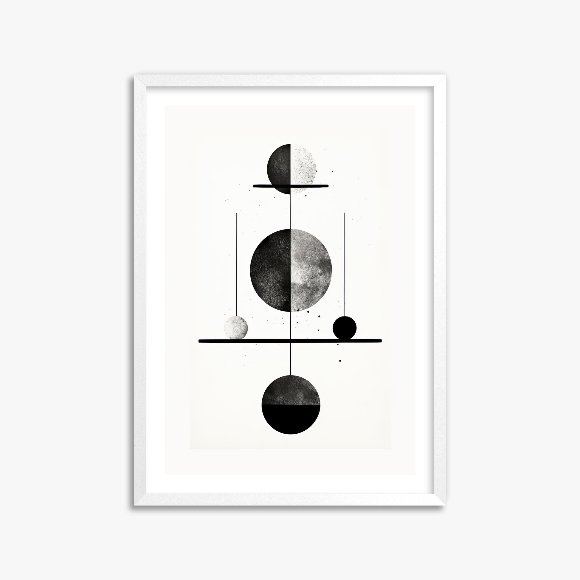 Equilibrium Spheres, 50x70cm Whitek Framed Art Reproduction