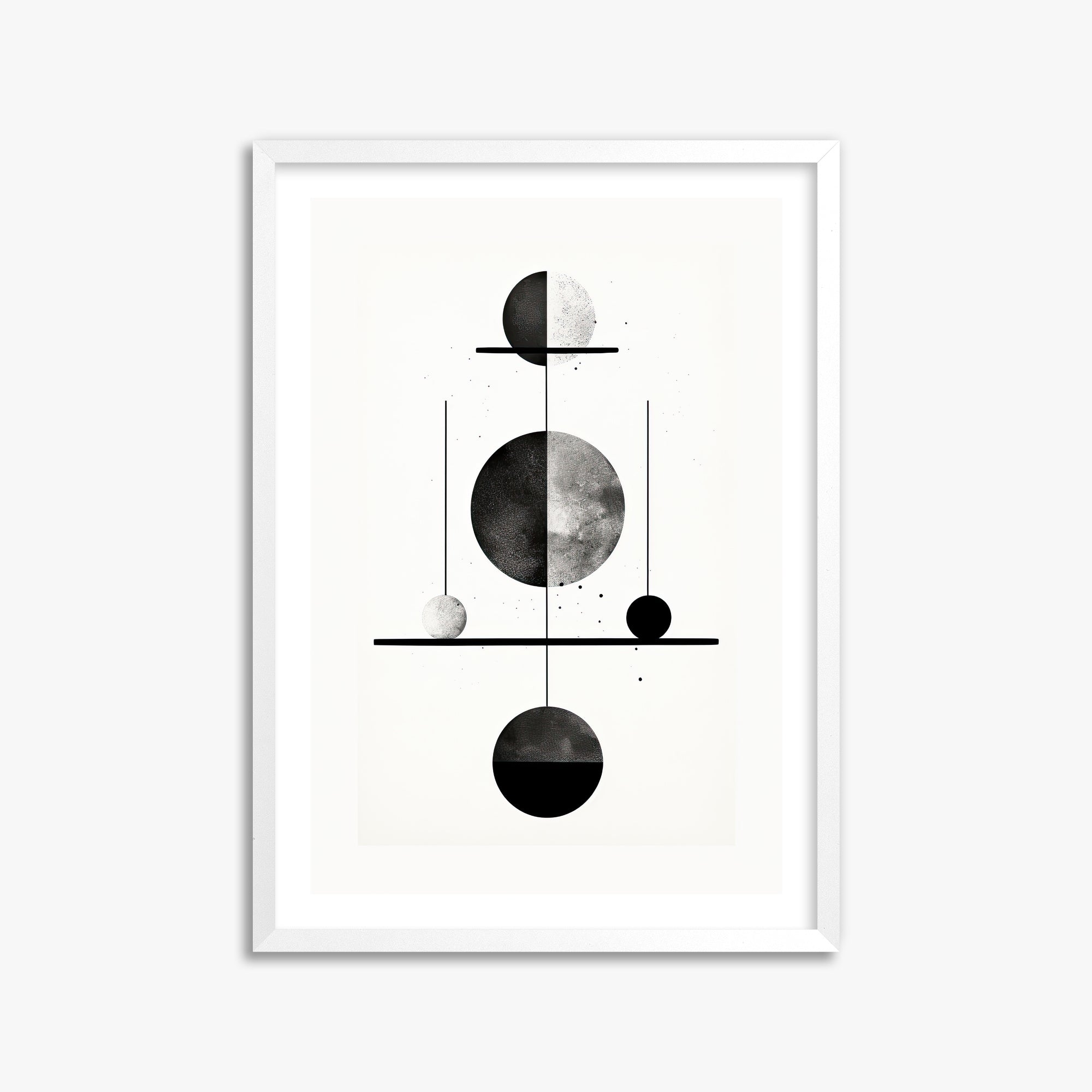 Equilibrium Spheres, 50x70cm Whitek Framed Art Reproduction