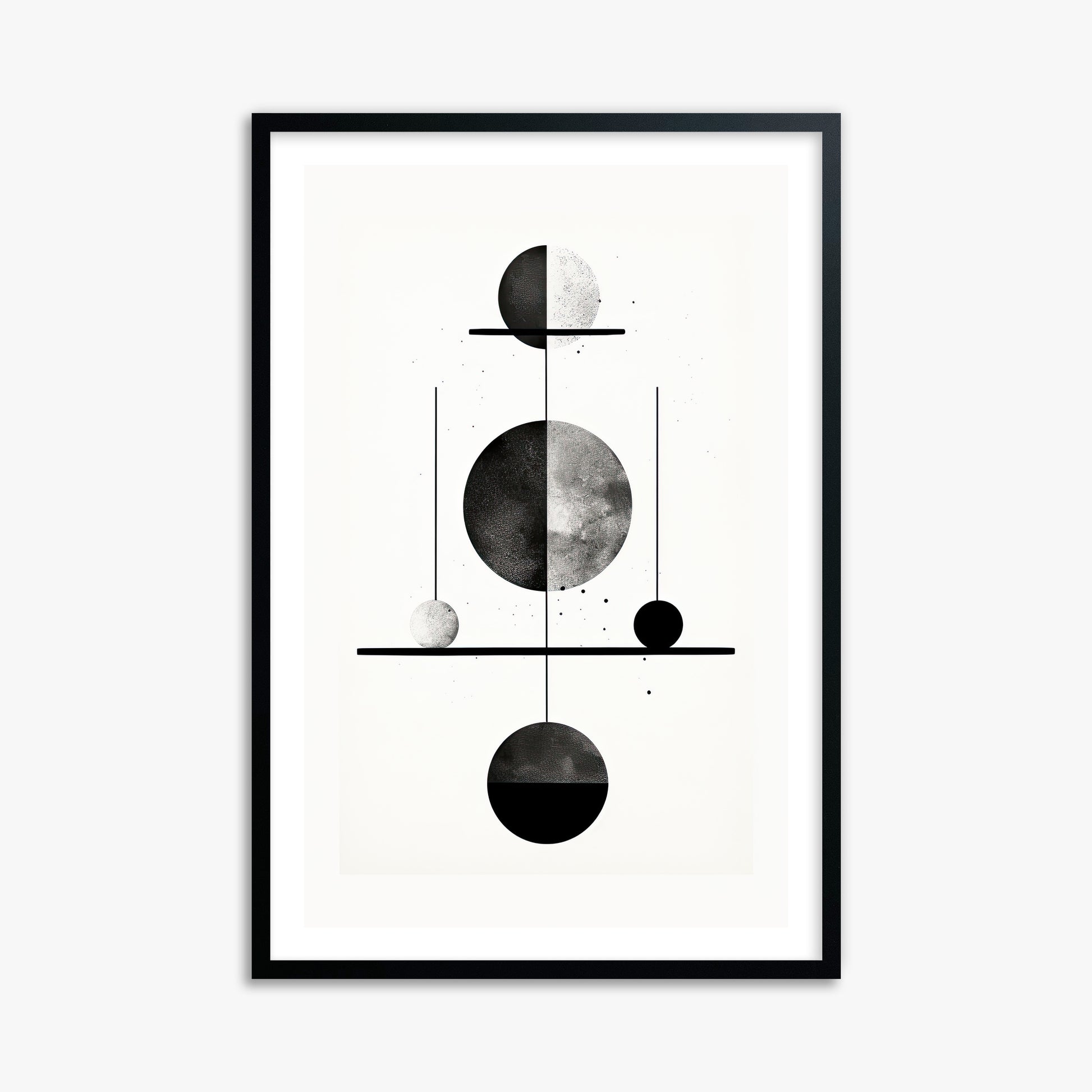 Equilibrium Spheres, 61x91cm Black Framed Art Reproduction