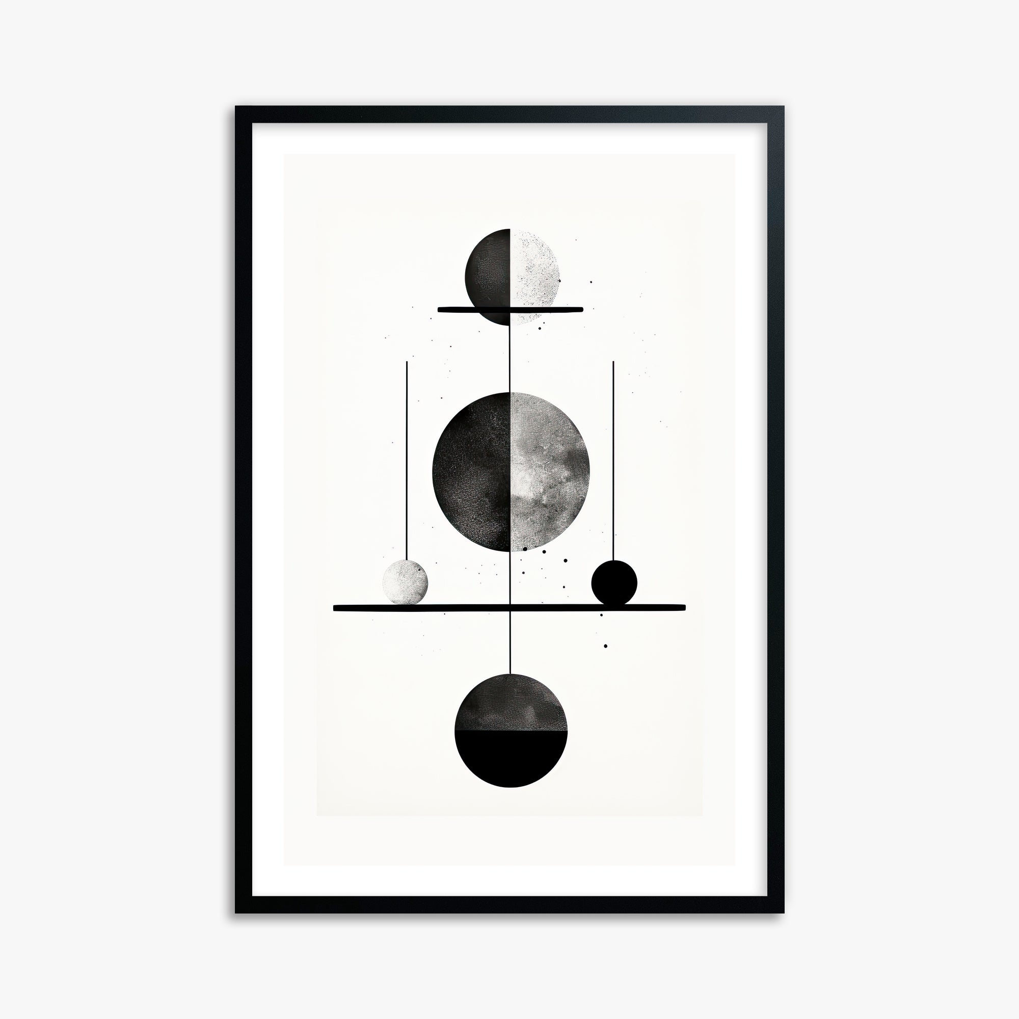 Equilibrium Spheres, 61x91cm Black Framed Art Reproduction