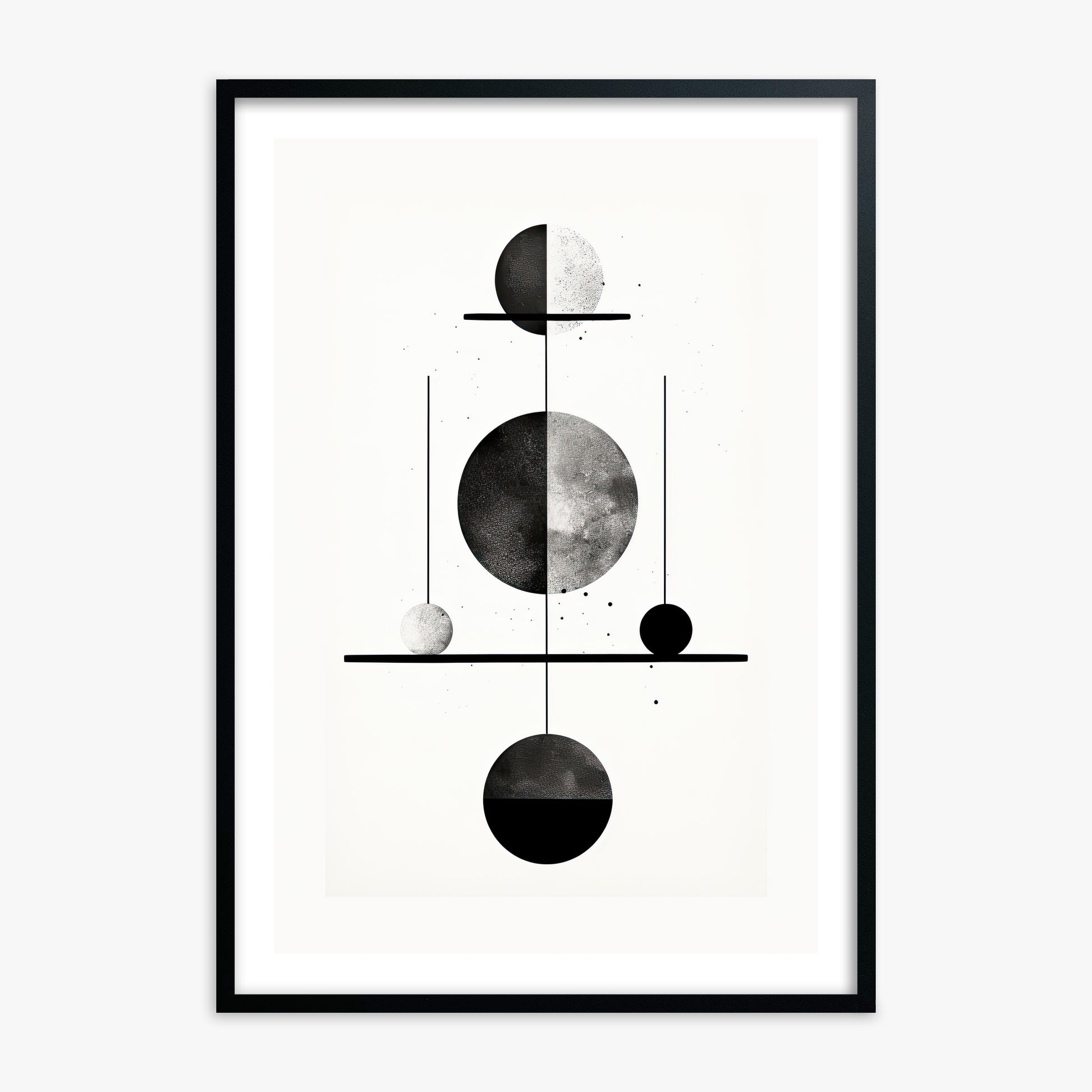 Equilibrium Spheres, 70x100cm Black Framed Art Reproduction