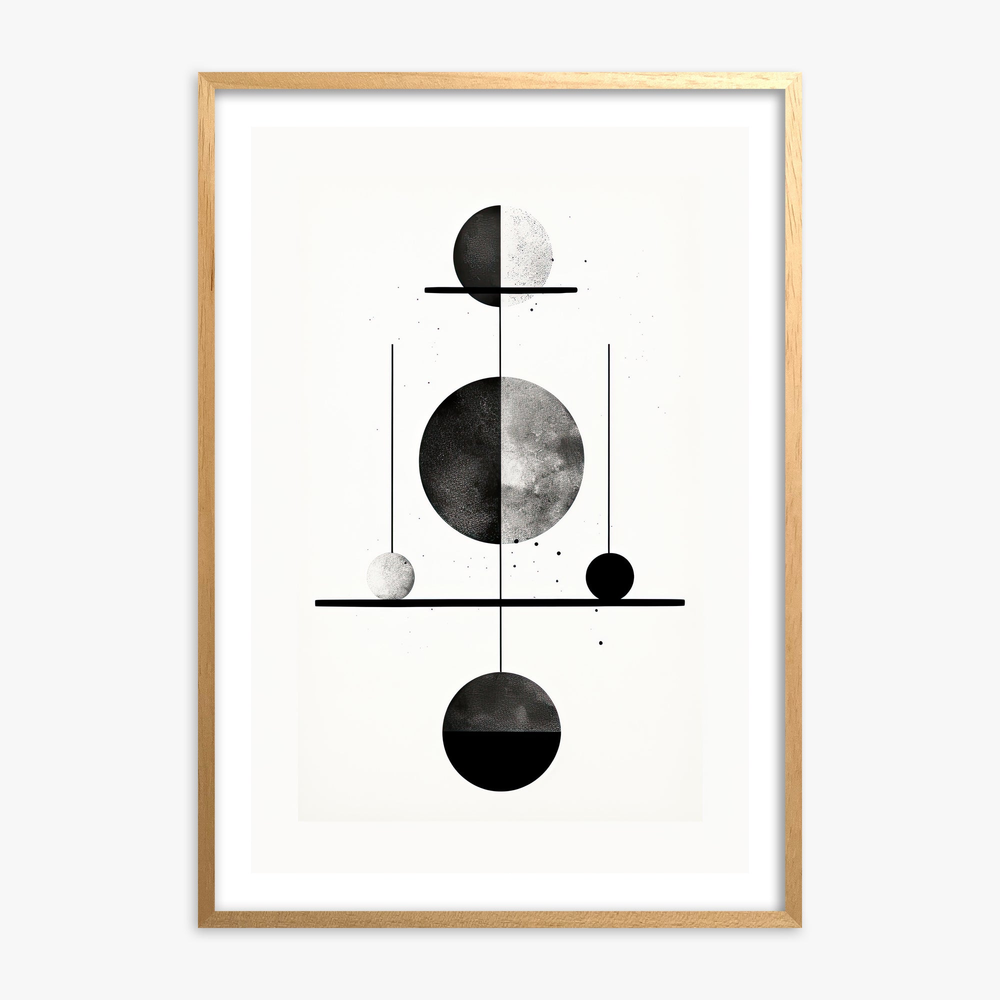 Equilibrium Spheres, 70x100cm Oak Framed Art Reproduction